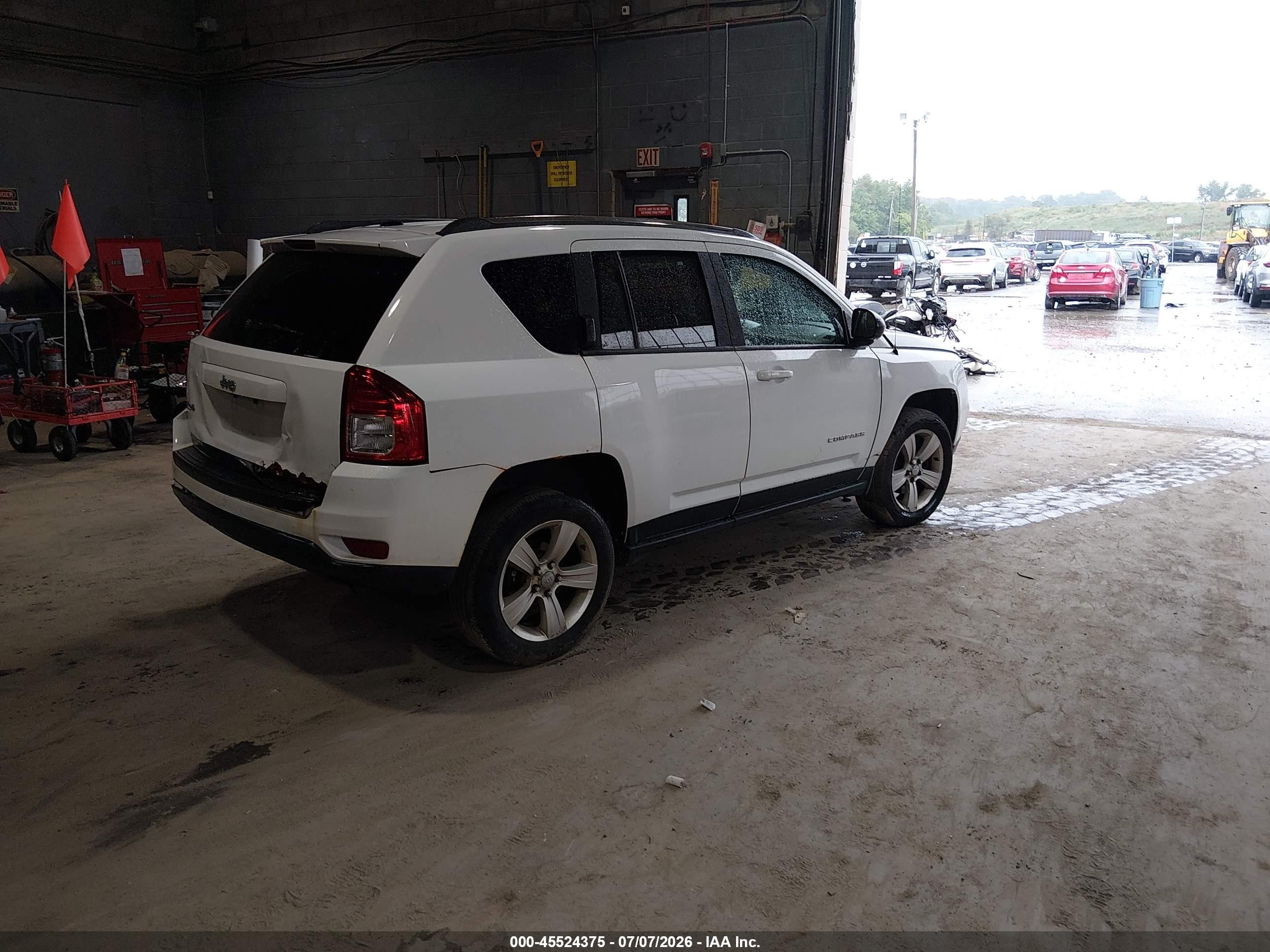2013 Jeep Compass Sport White vin: 1C4NJDBB4DD275099