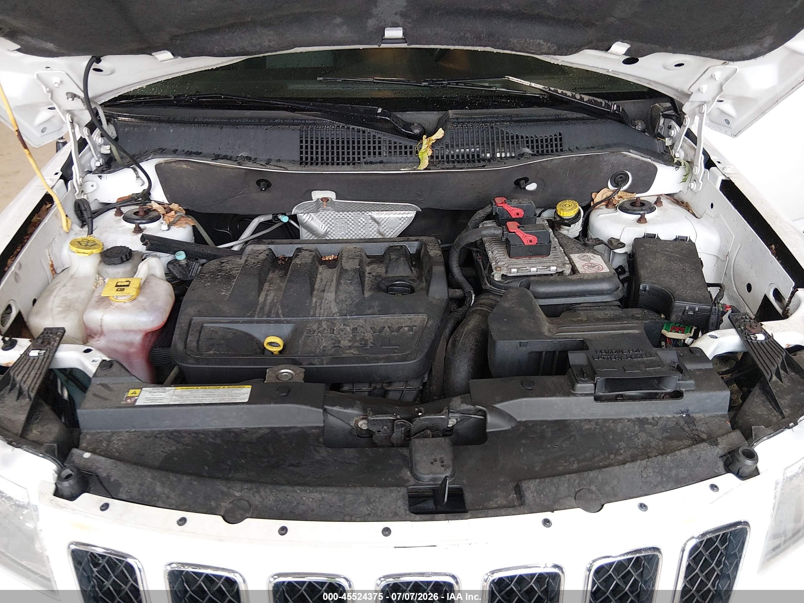 2013 Jeep Compass Sport White vin: 1C4NJDBB4DD275099