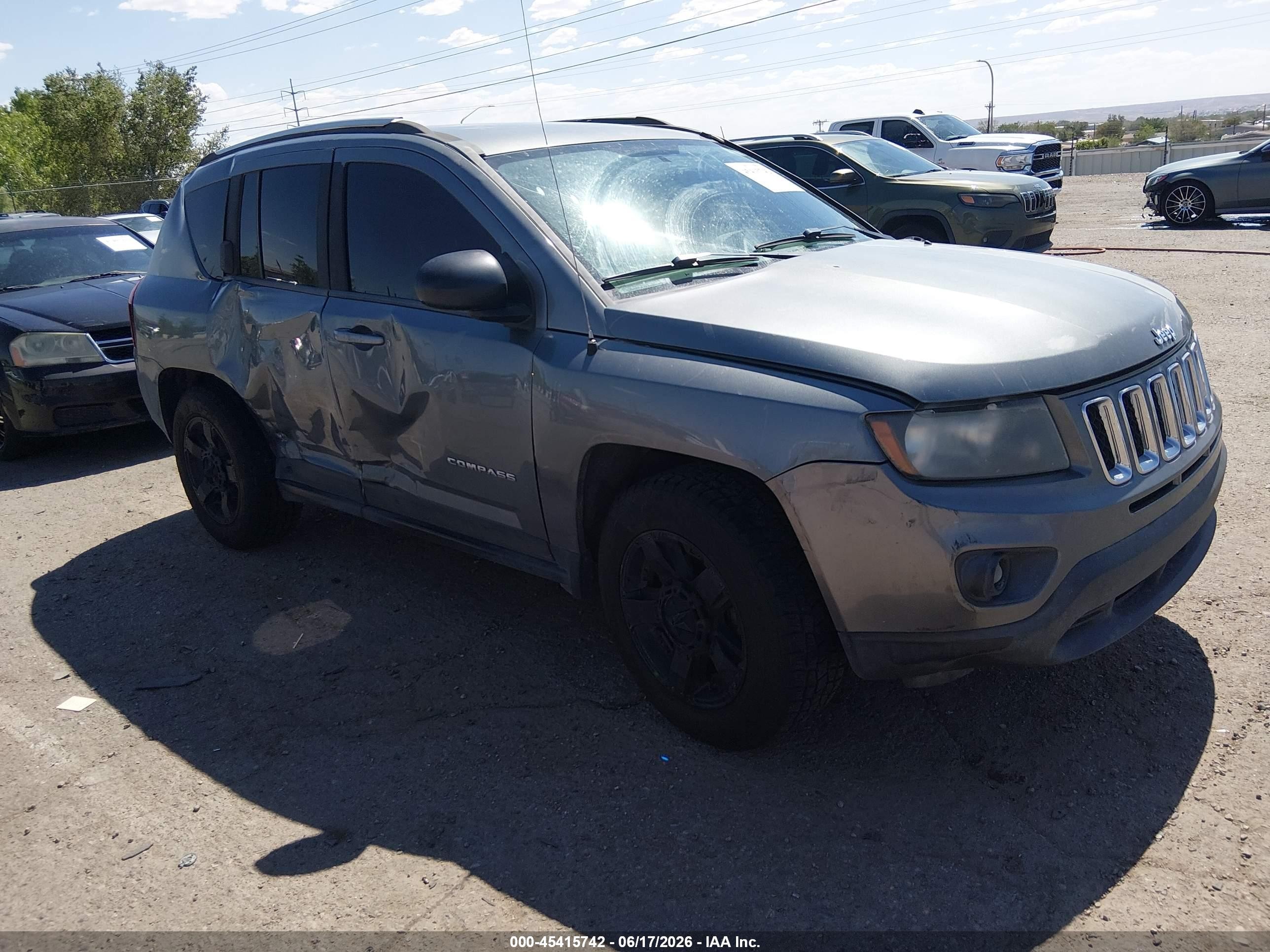 2014 Jeep Compass Sport Gray vin: 1C4NJDBB4ED593080