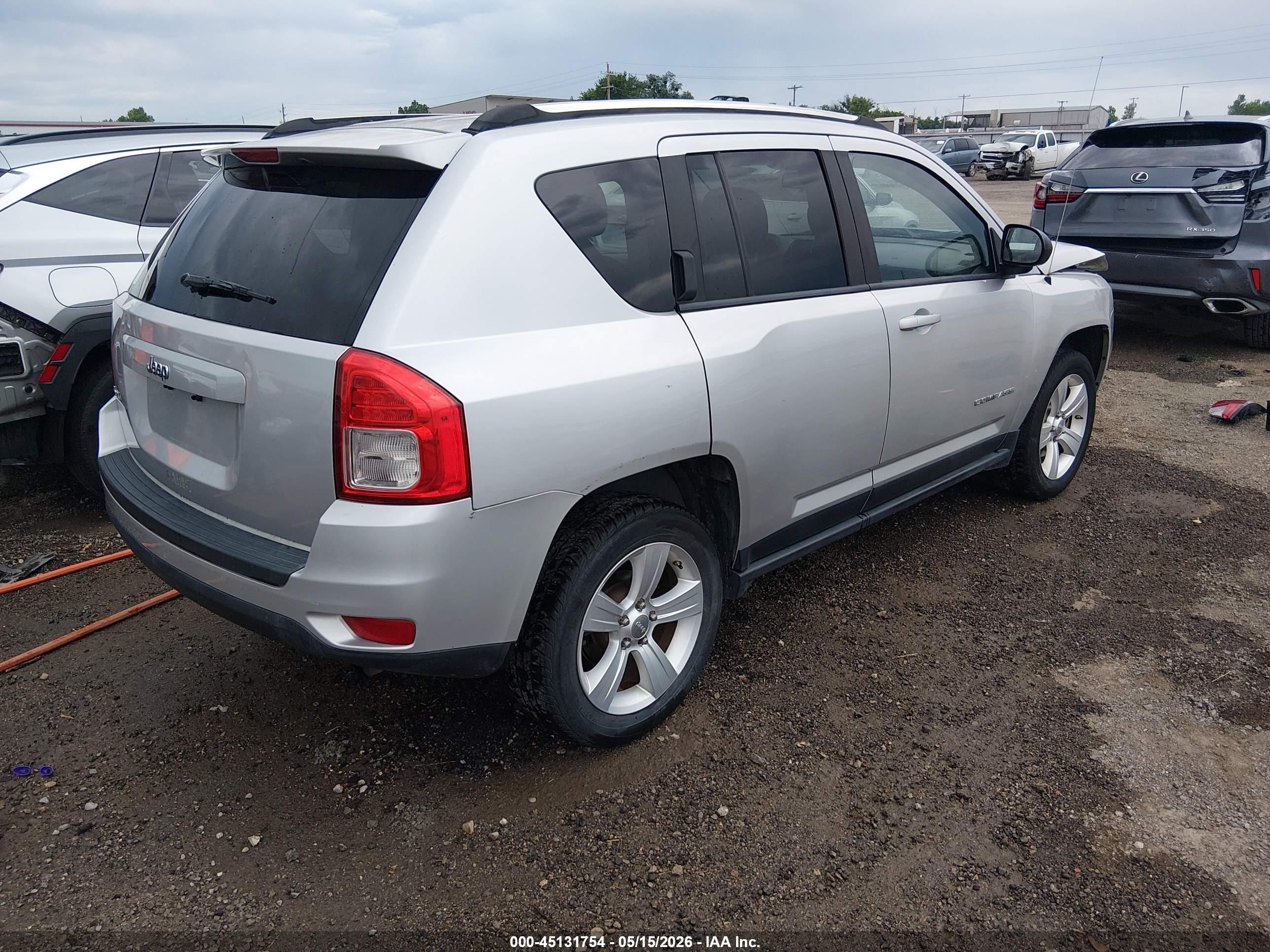 2012 Jeep Compass Sport Silver vin: 1C4NJDBB5CD583123