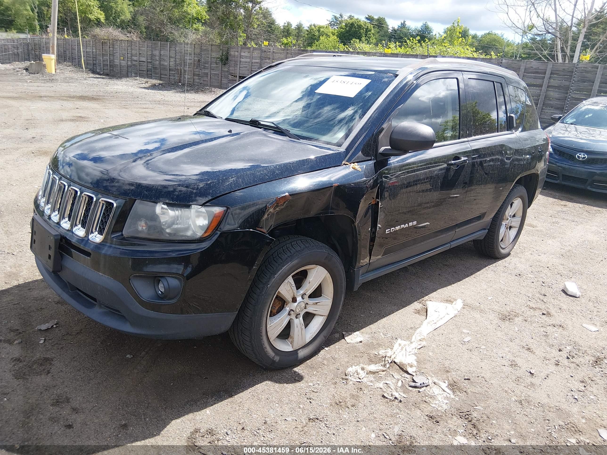 2014 Jeep Compass Sport Черный vin: 1C4NJDBB5ED927083