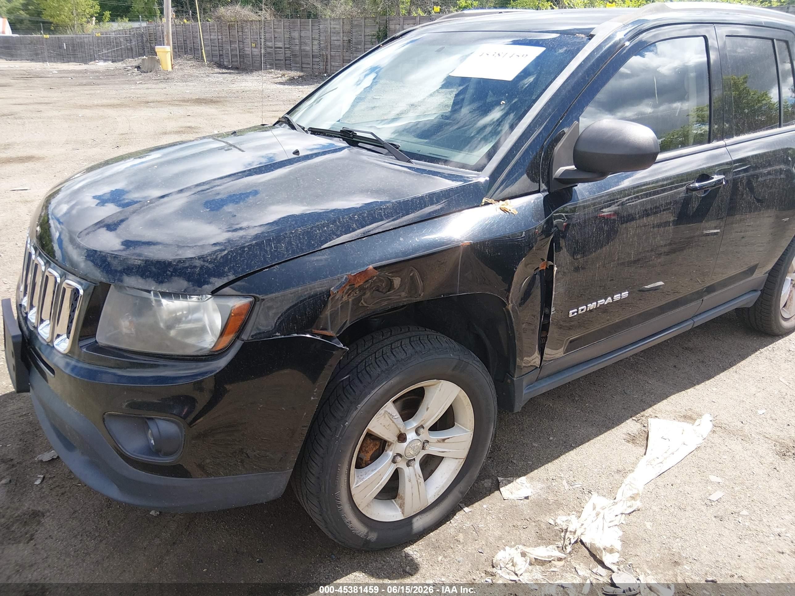 2014 Jeep Compass Sport Черный vin: 1C4NJDBB5ED927083