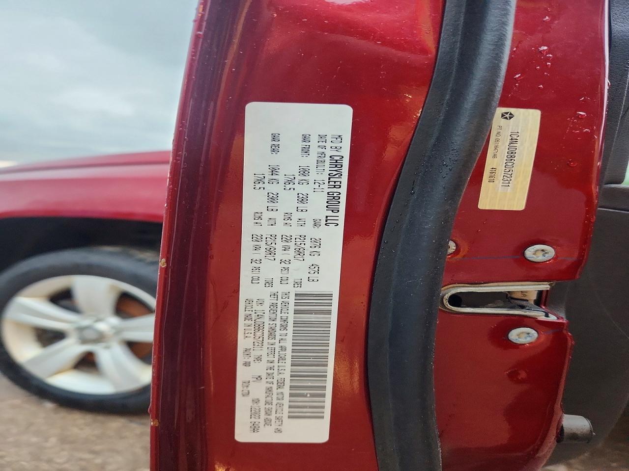 2012 Jeep Compass Sport Red vin: 1C4NJDBB6CD572311
