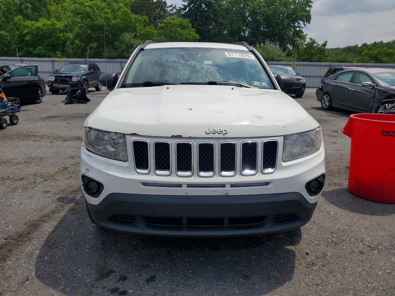 2013 Jeep Compass Sport White vin: 1C4NJDBB6DD167972