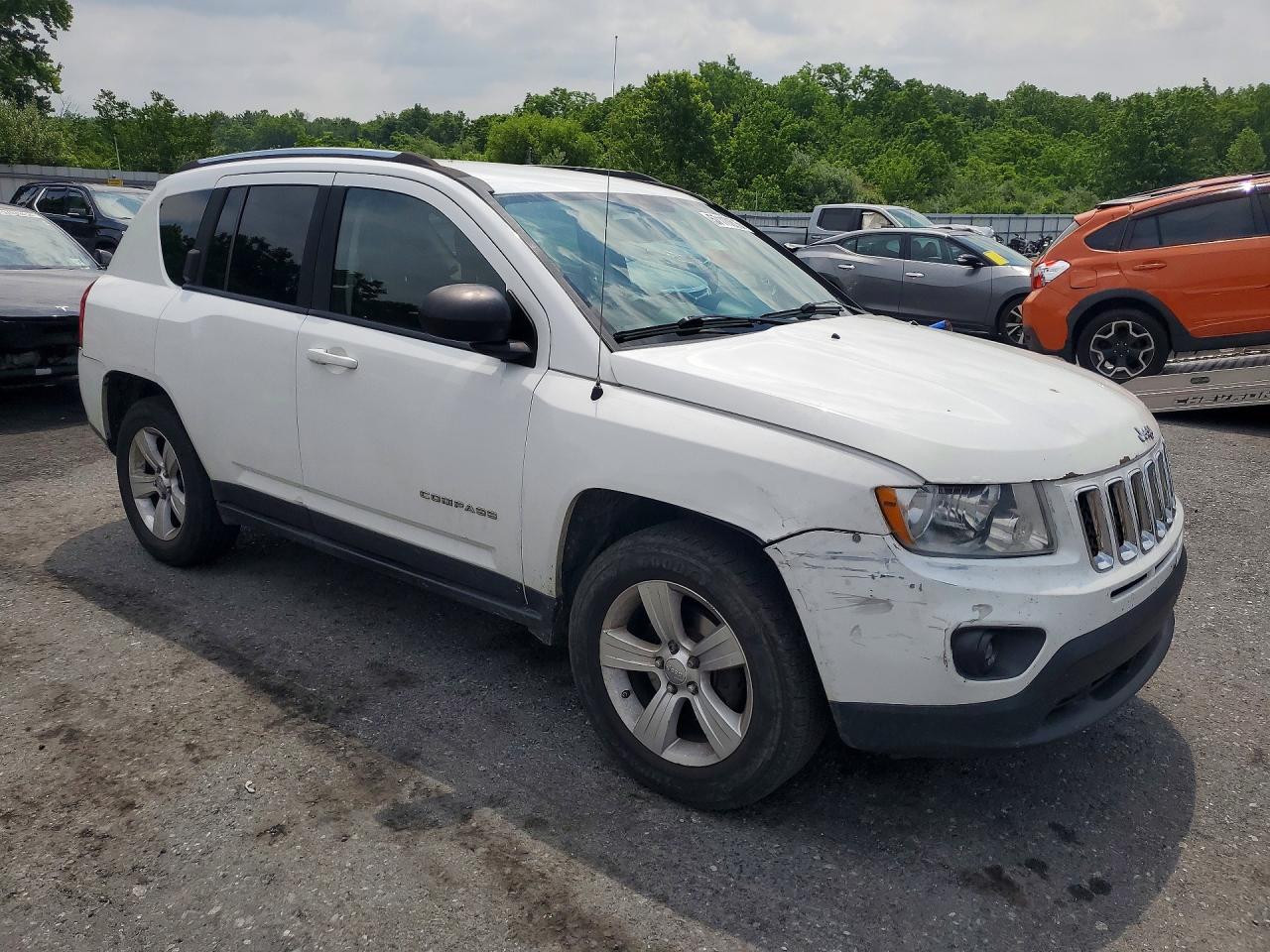 2013 Jeep Compass Sport White vin: 1C4NJDBB6DD167972