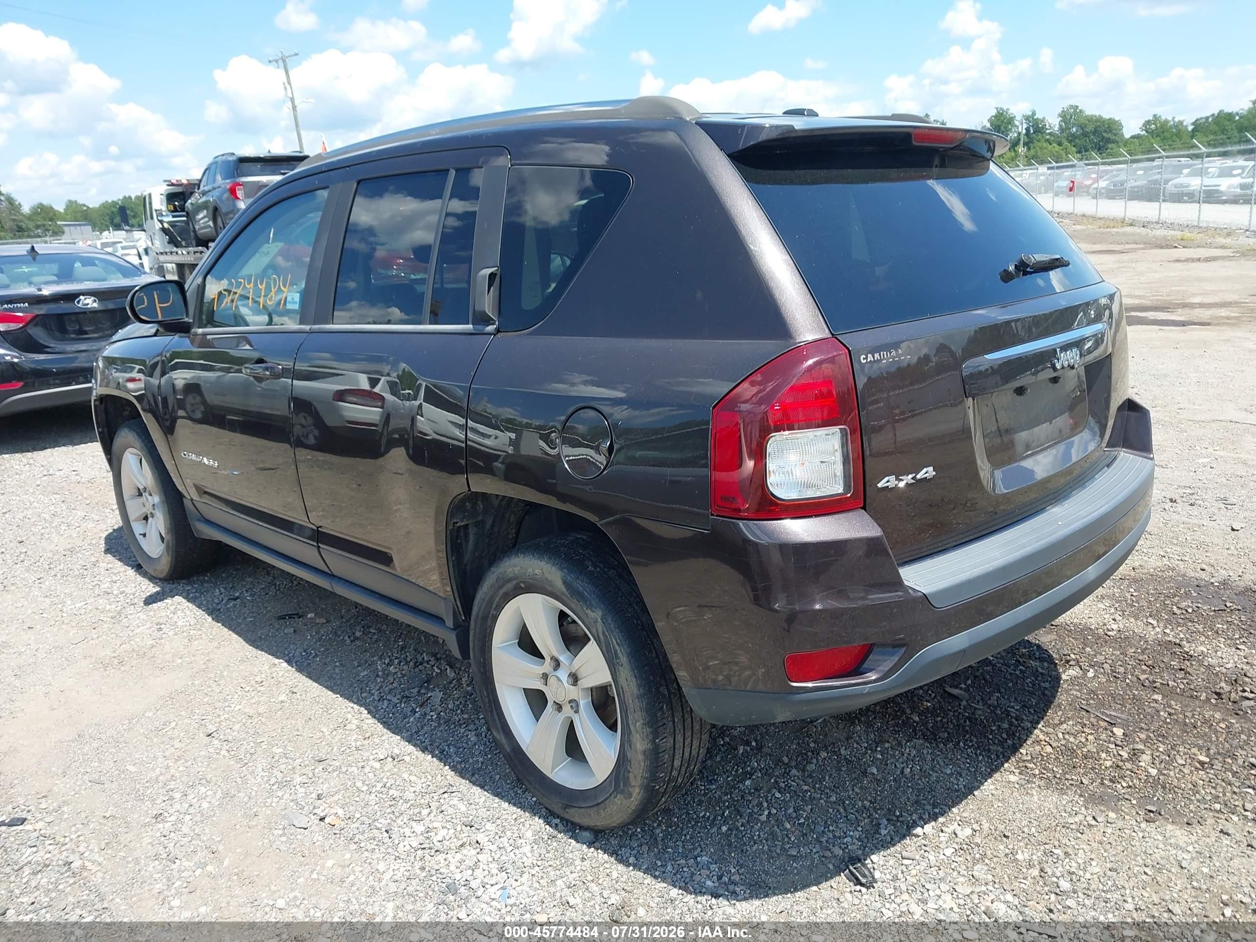 2014 Jeep Compass Sport Brown vin: 1C4NJDBB6ED847131
