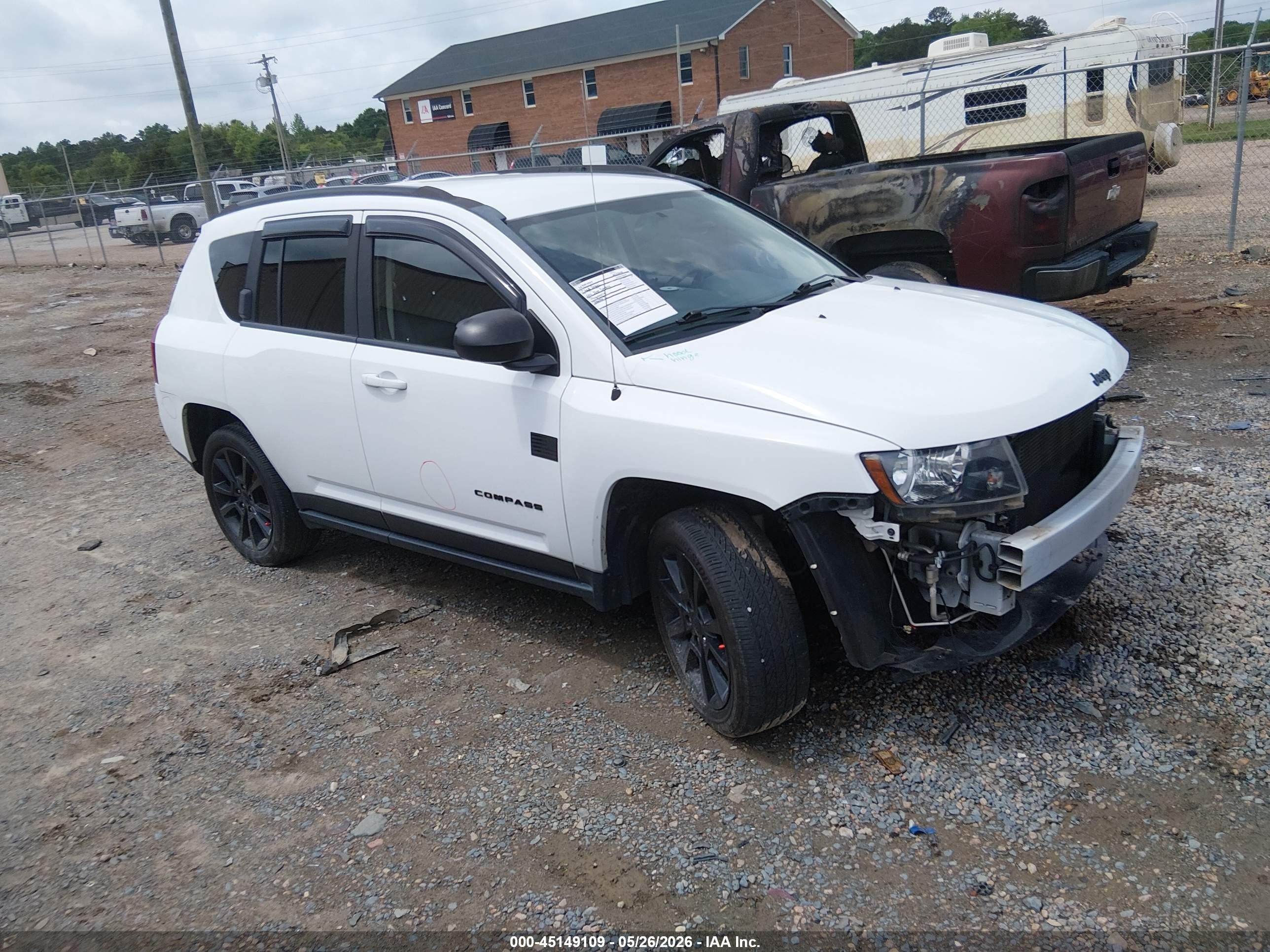 2015 Jeep Compass Altitude Edition Белый vin: 1C4NJDBB6FD325181