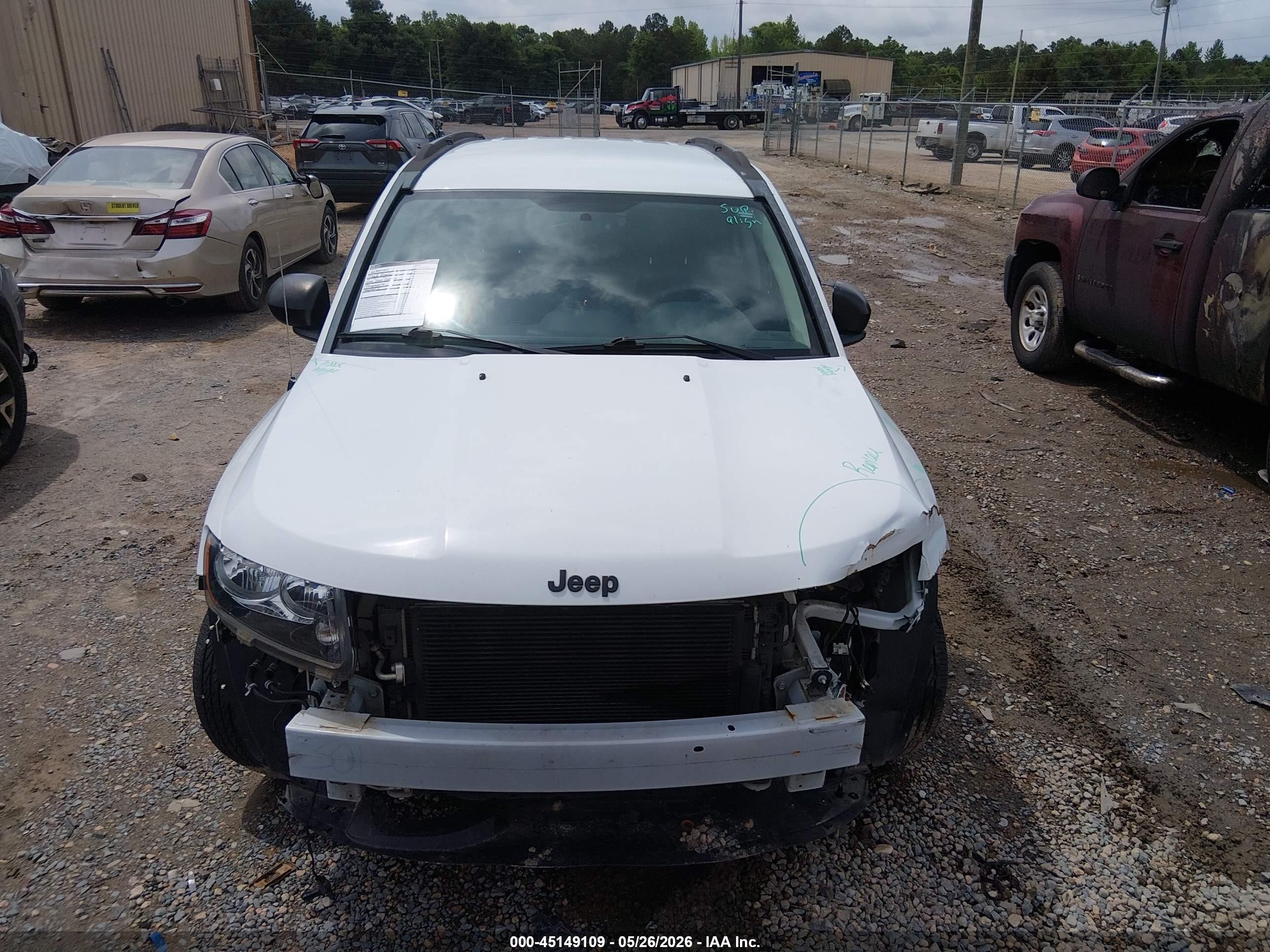 2015 Jeep Compass Altitude Edition White vin: 1C4NJDBB6FD325181