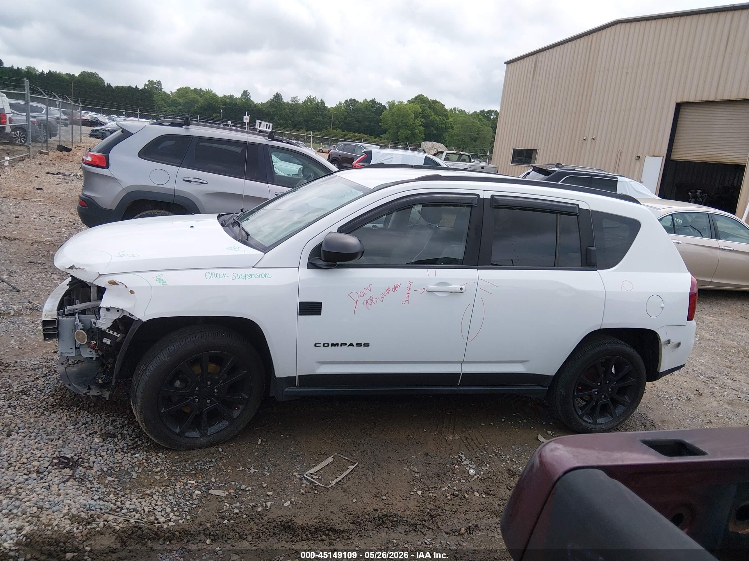 2015 Jeep Compass Altitude Edition White vin: 1C4NJDBB6FD325181
