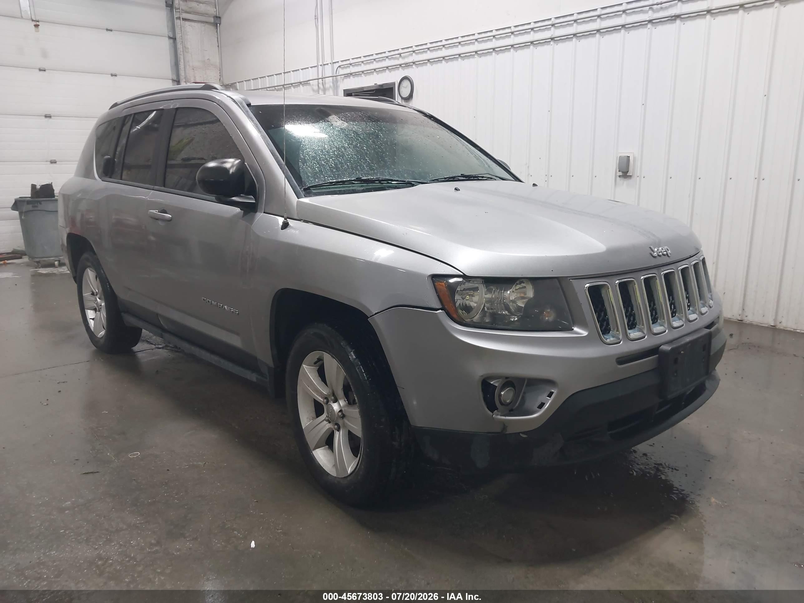 2015 Jeep Compass Sport Silver vin: 1C4NJDBB6FD332602