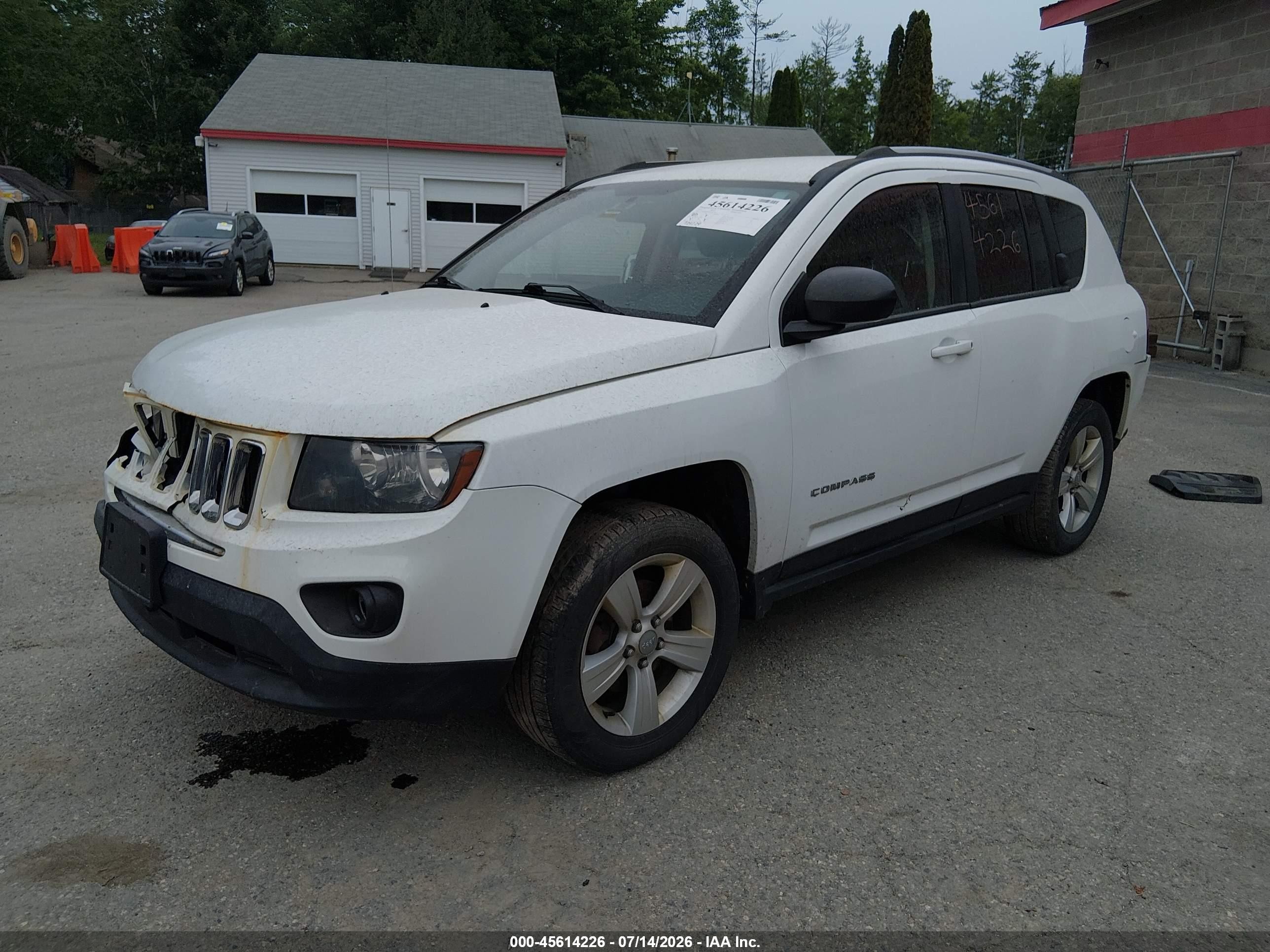 2015 Jeep Compass Sport White vin: 1C4NJDBB6FD395778