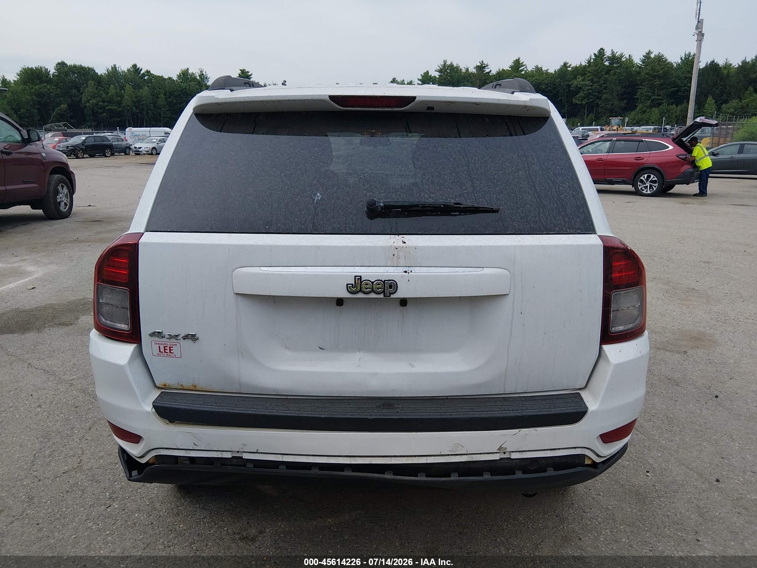 2015 Jeep Compass Sport White vin: 1C4NJDBB6FD395778