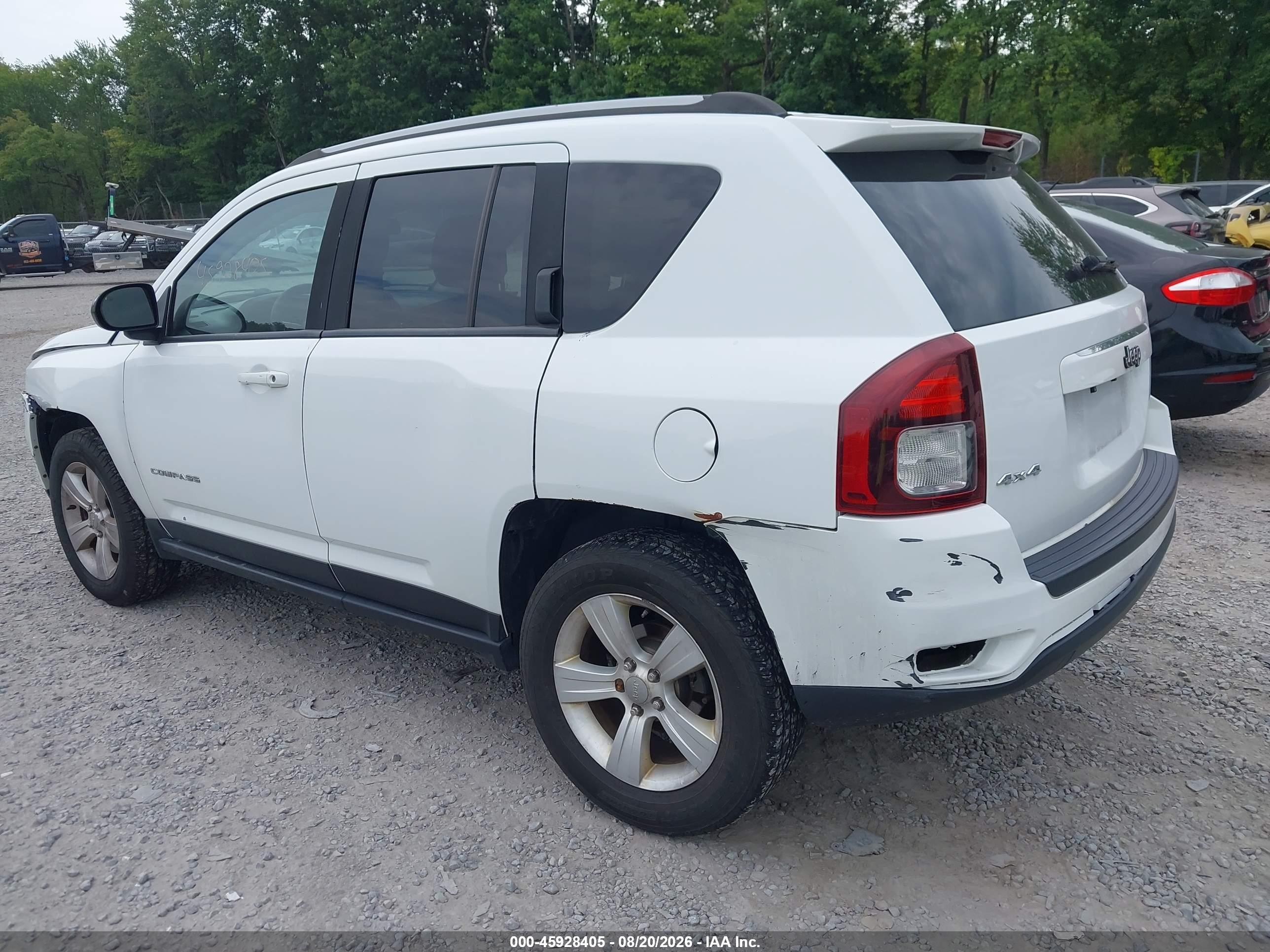 2015 Jeep Compass Sport White vin: 1C4NJDBB6FD437544