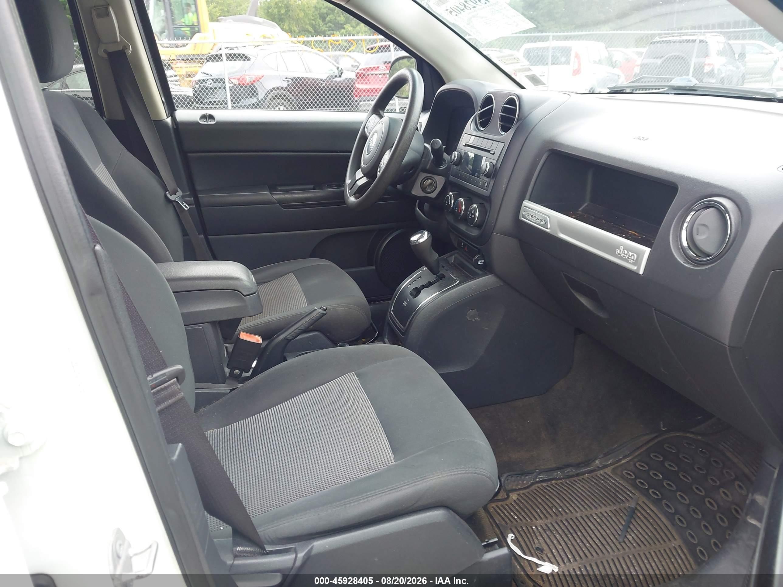 2015 Jeep Compass Sport White vin: 1C4NJDBB6FD437544