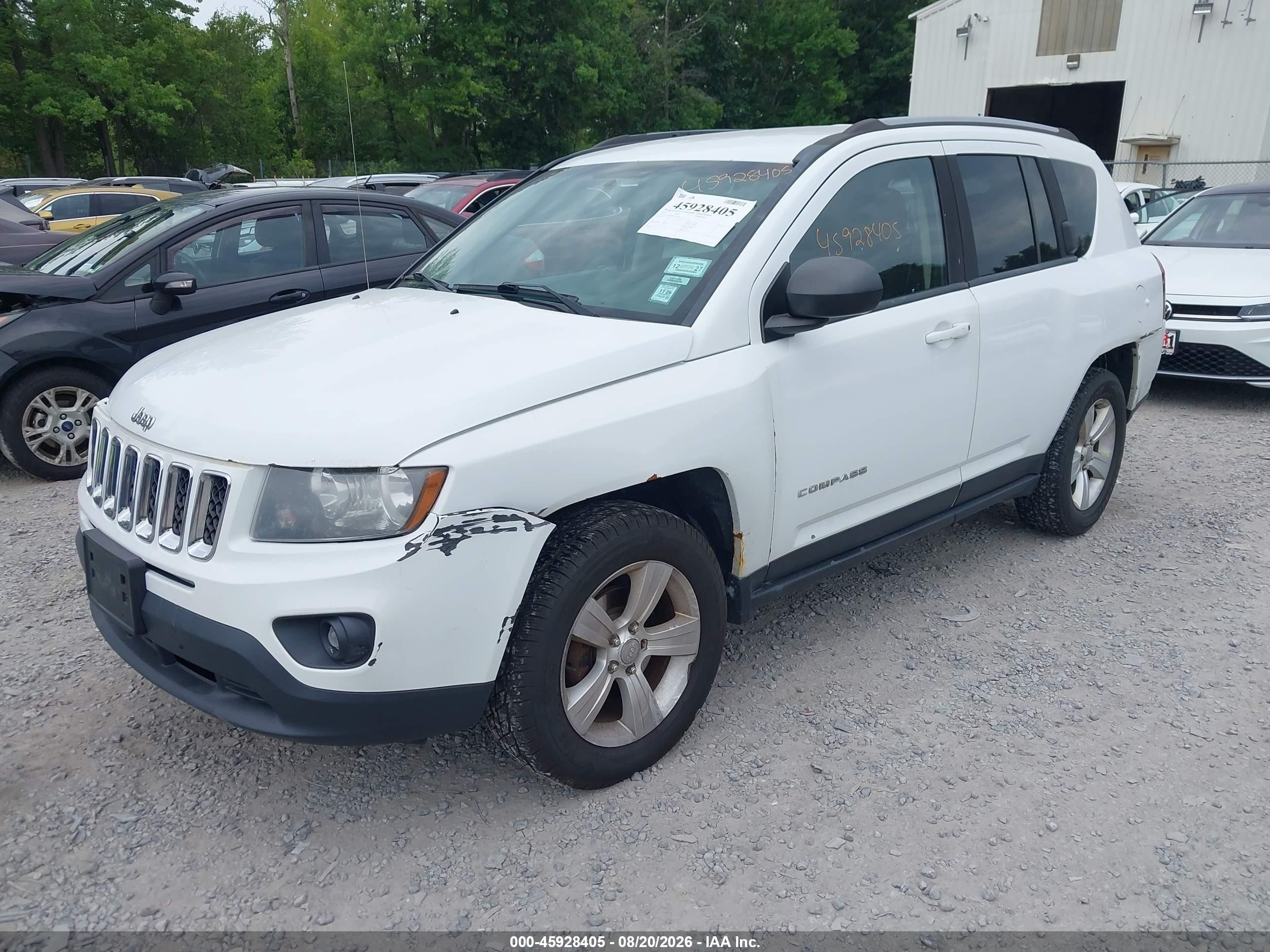 2015 Jeep Compass Sport White vin: 1C4NJDBB6FD437544