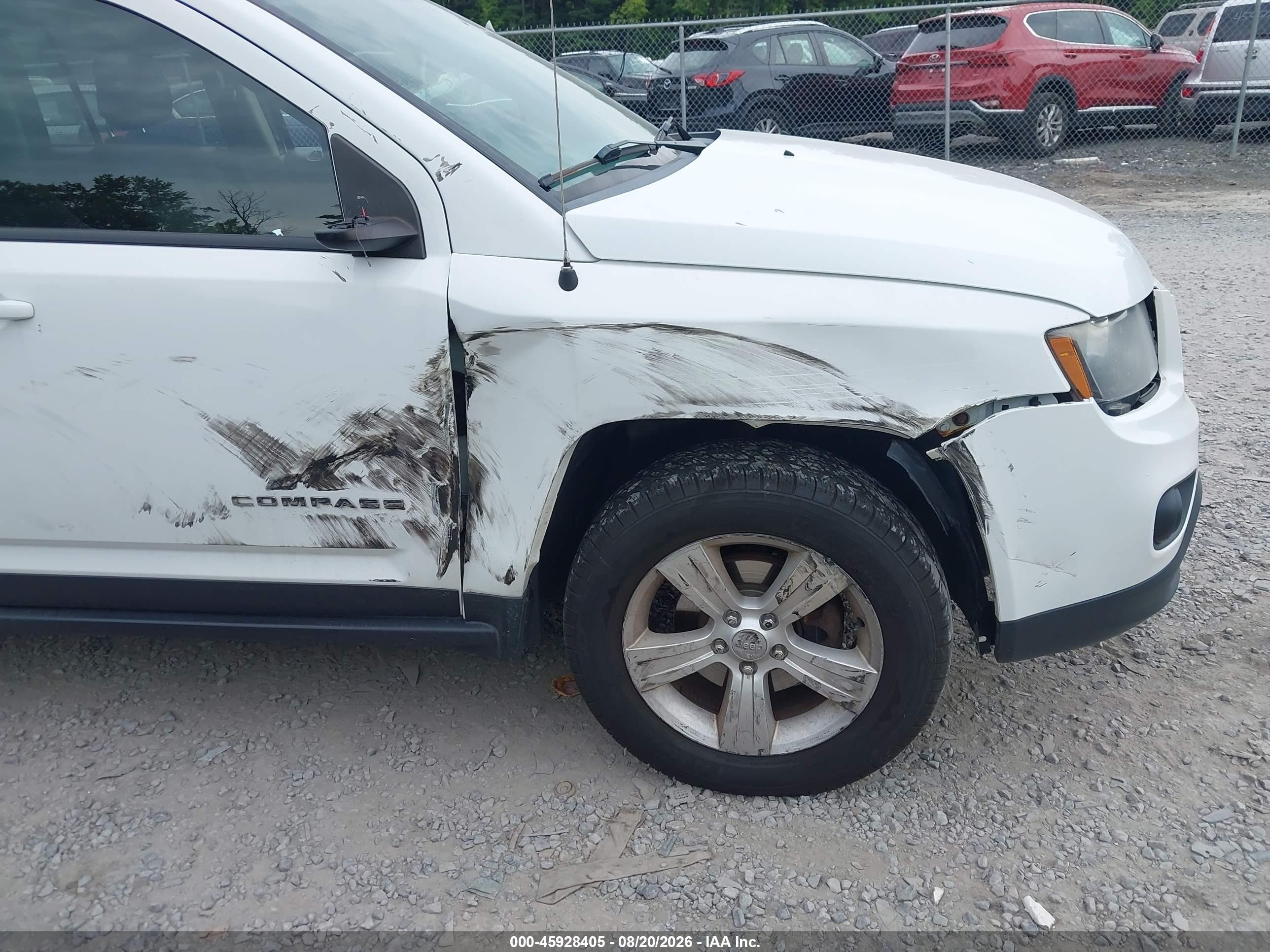 2015 Jeep Compass Sport White vin: 1C4NJDBB6FD437544