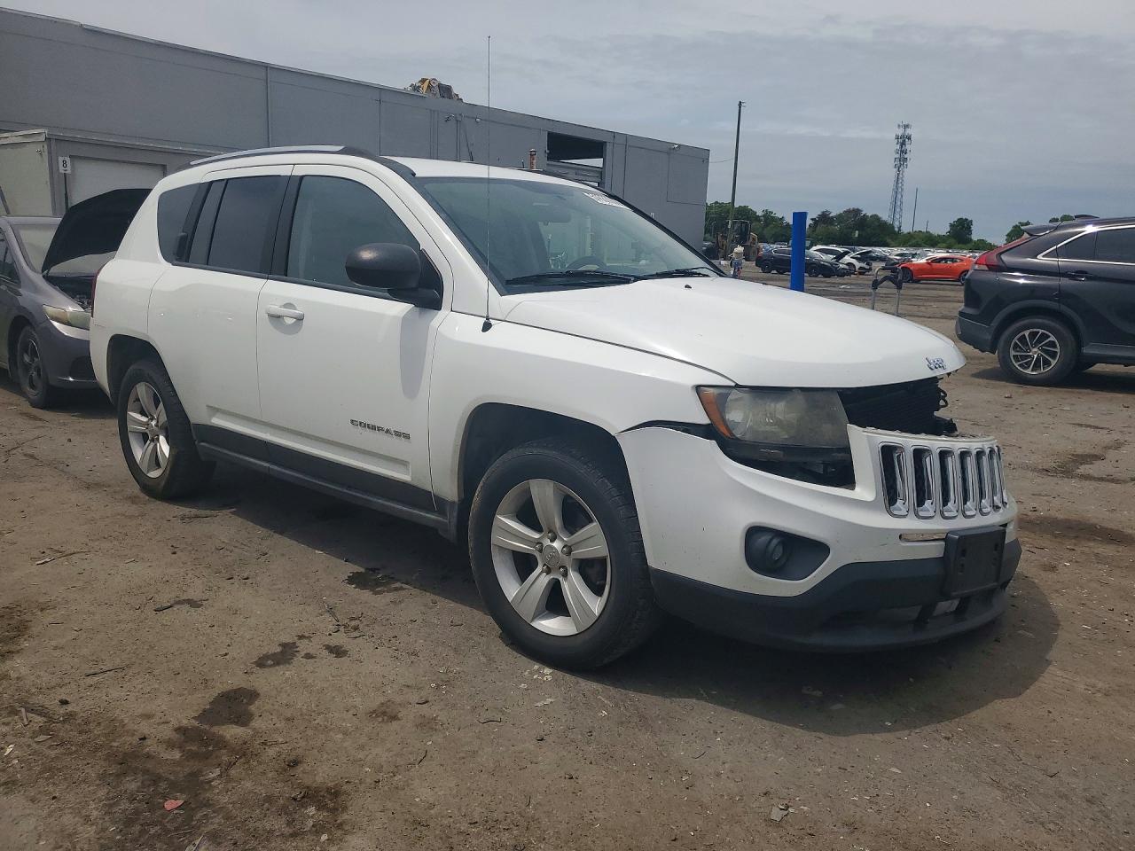 2014 Jeep Compass Sport White vin: 1C4NJDBB7ED709436