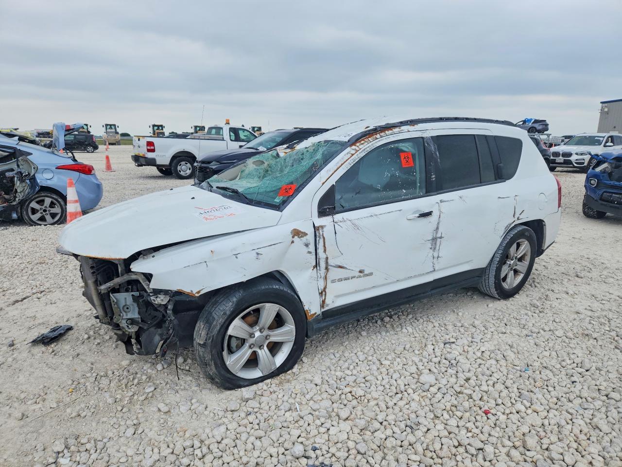2015 Jeep Compass Sport White vin: 1C4NJDBB7FD269056