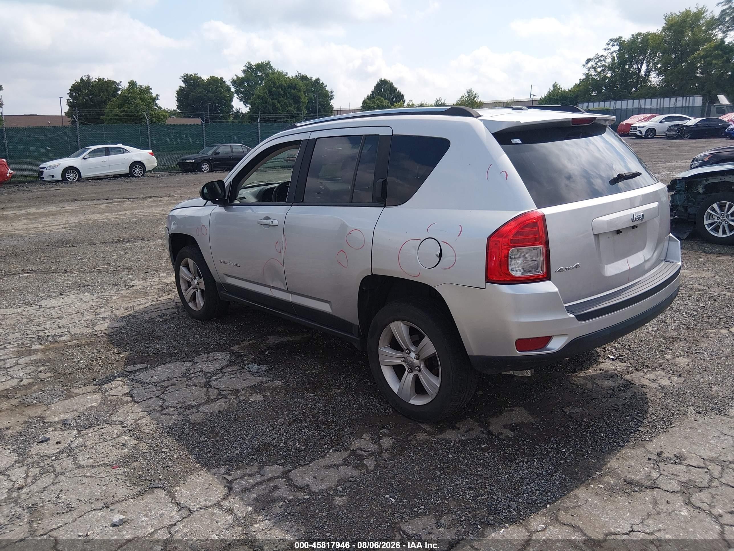 2012 Jeep Compass Sport Silver vin: 1C4NJDBB8CD566865