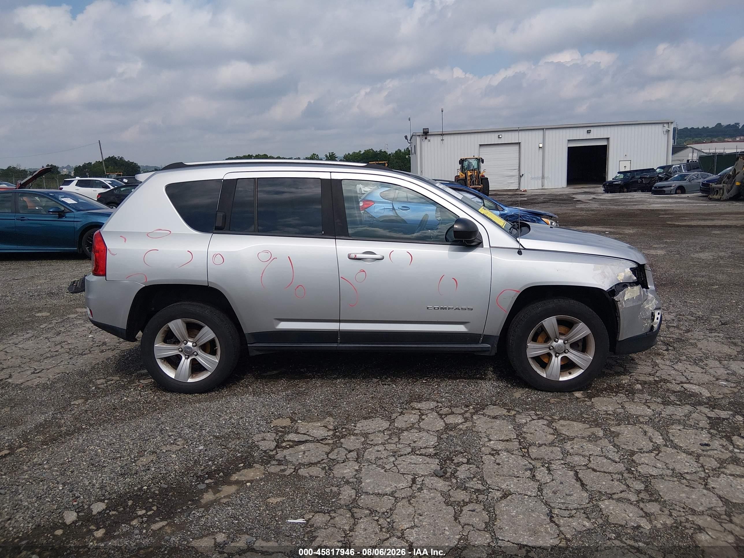 2012 Jeep Compass Sport Silver vin: 1C4NJDBB8CD566865
