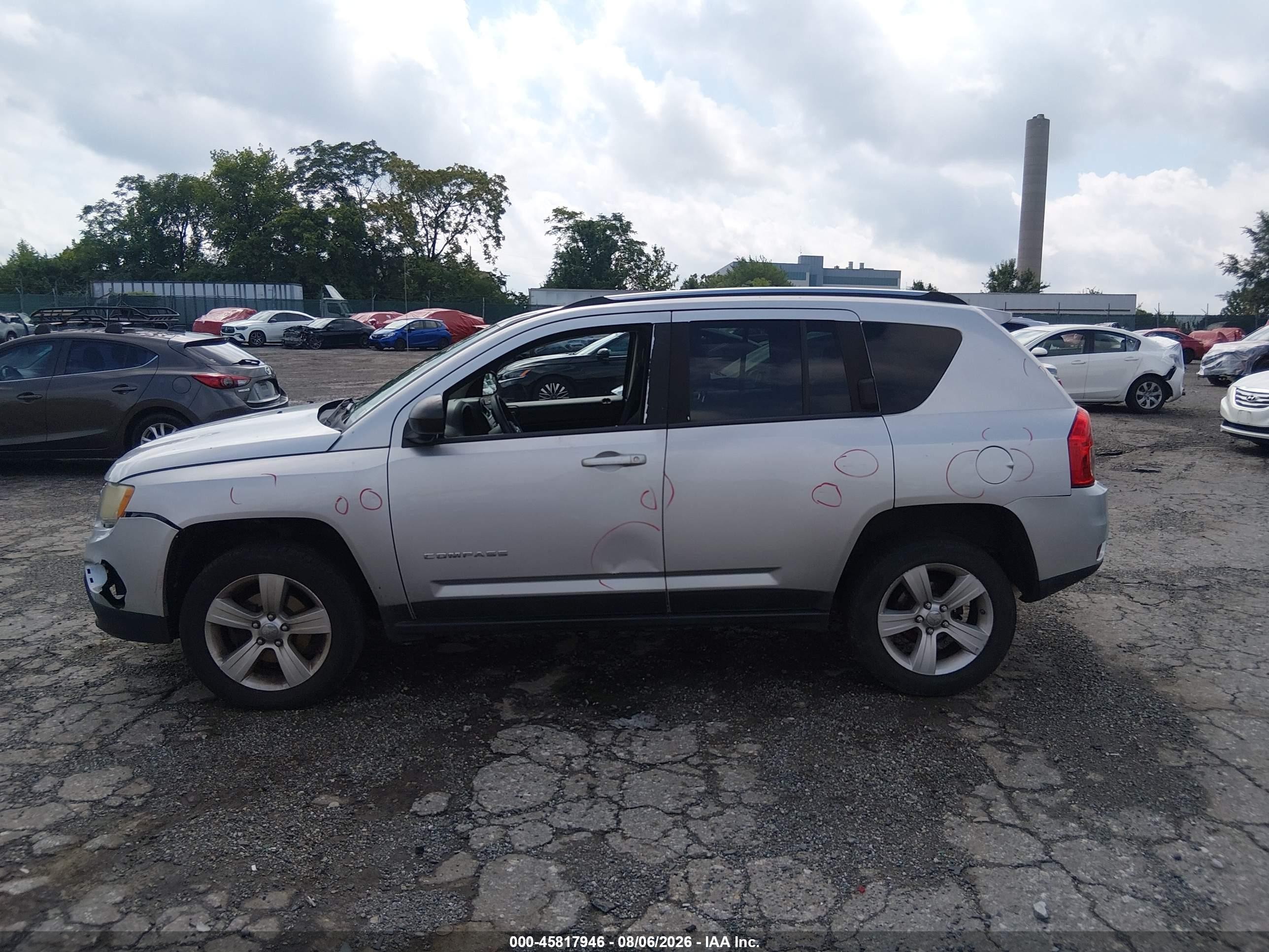 2012 Jeep Compass Sport Silver vin: 1C4NJDBB8CD566865