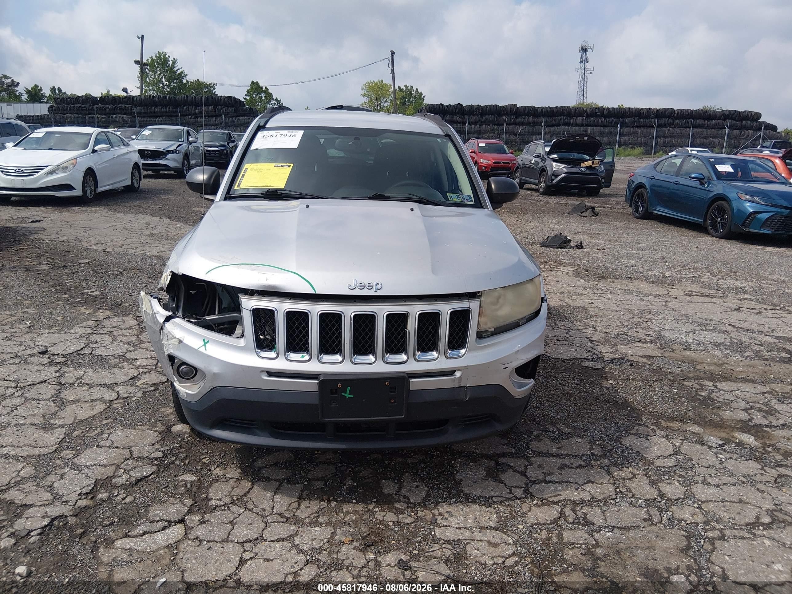 2012 Jeep Compass Sport Silver vin: 1C4NJDBB8CD566865