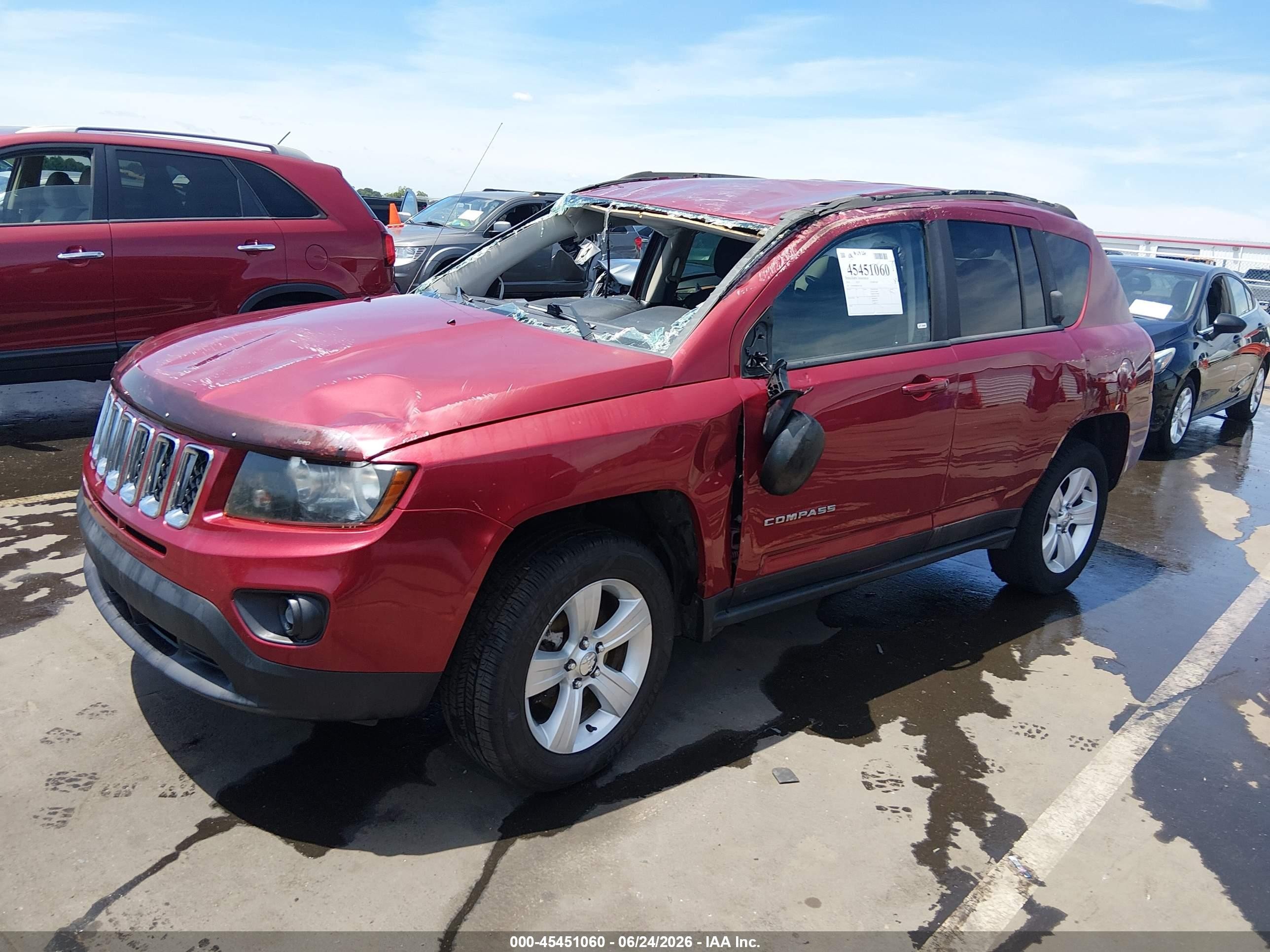 2014 Jeep Compass Sport Красный vin: 1C4NJDBB8ED621382