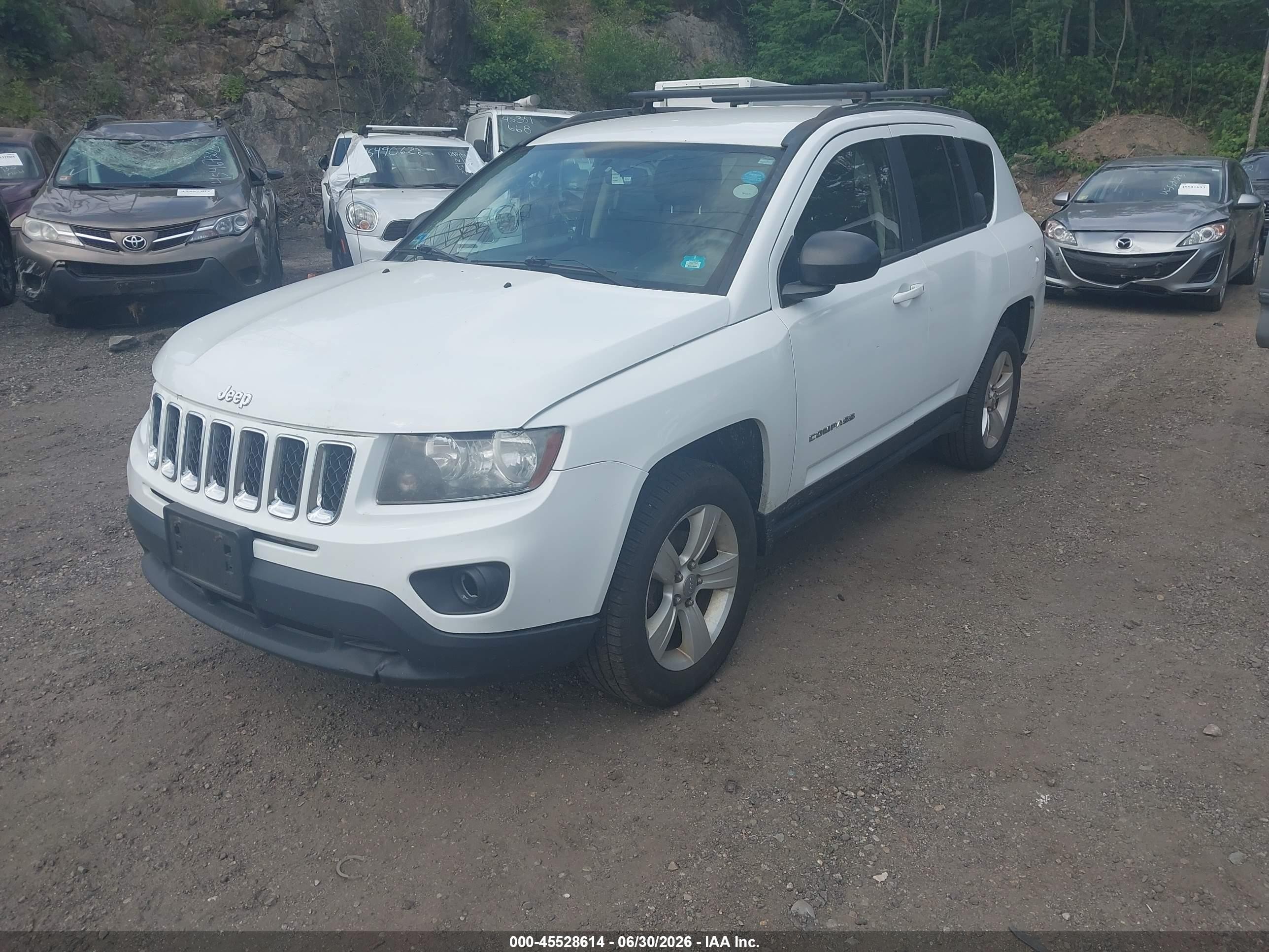 2014 Jeep Compass Sport White vin: 1C4NJDBB8ED777549