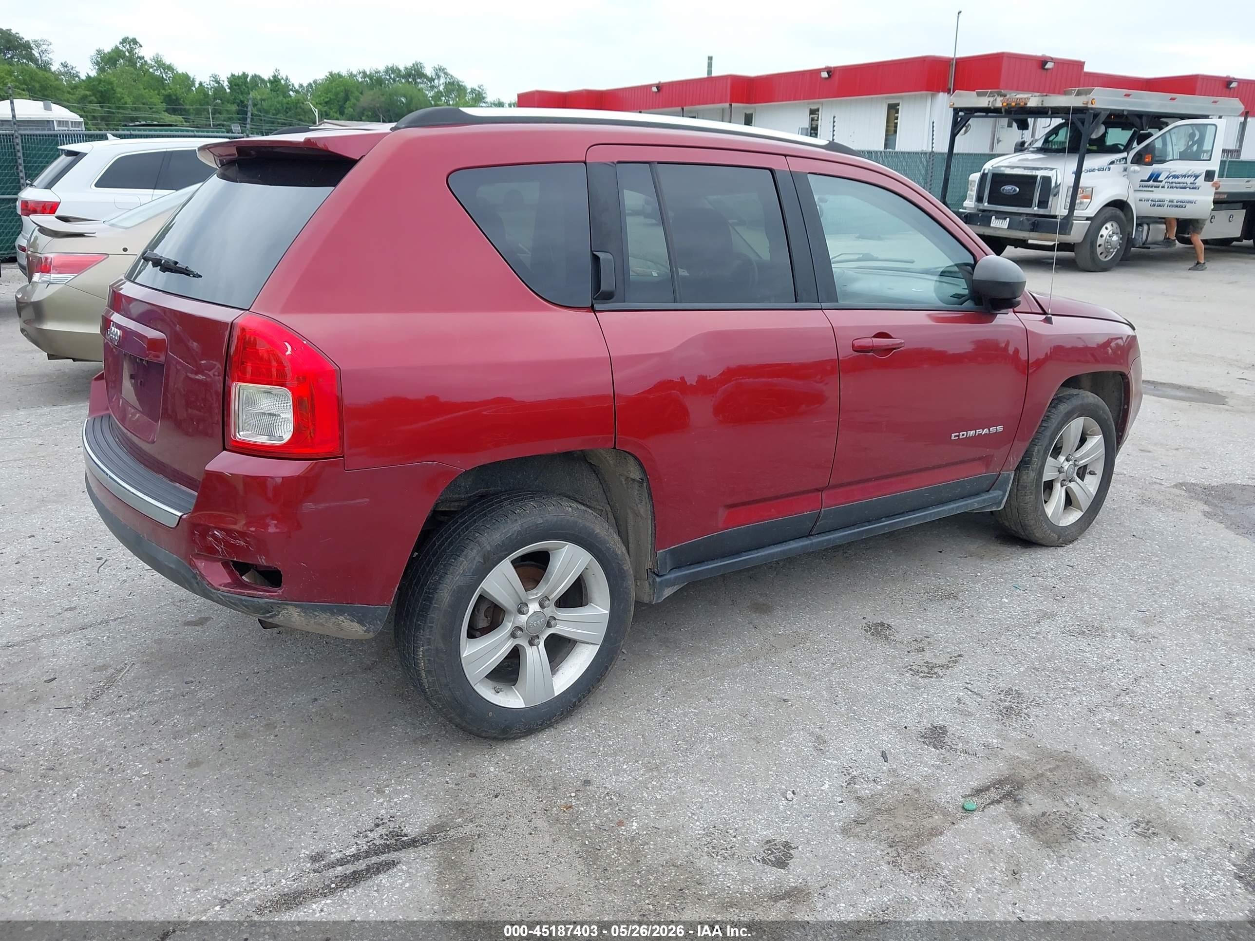 2012 Jeep Compass Sport Красный vin: 1C4NJDBB9CD683547