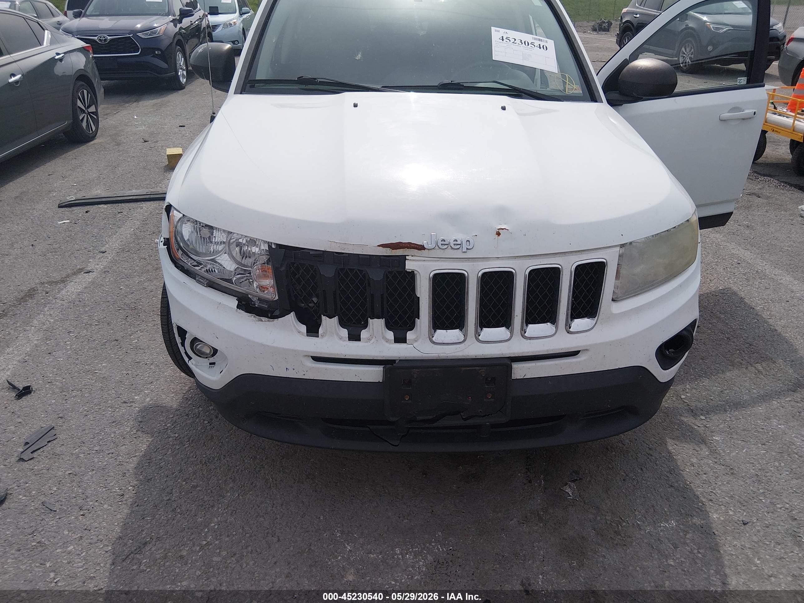 2013 Jeep Compass Sport Белый vin: 1C4NJDBB9DD231762