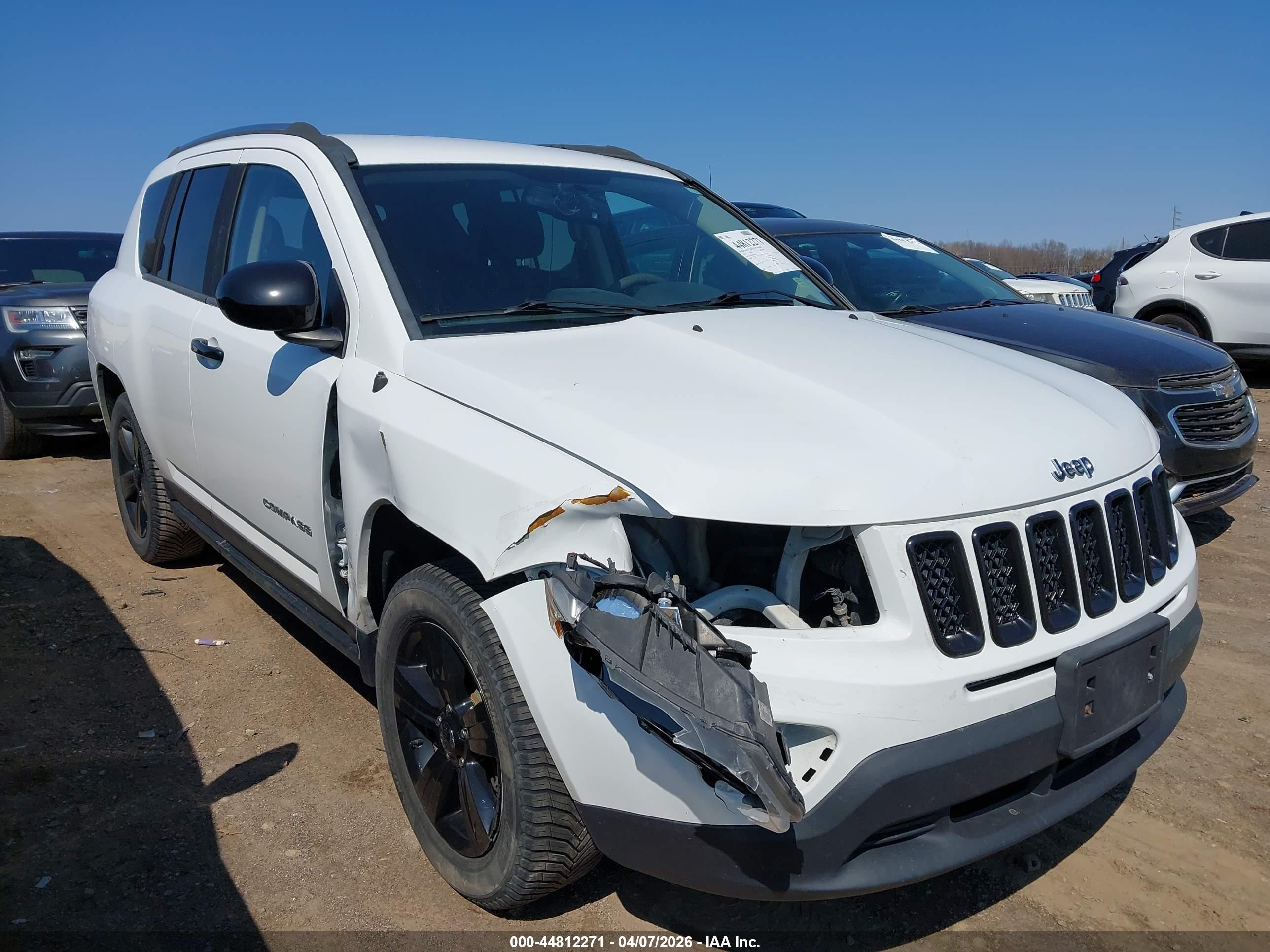 2014 Jeep Compass Sport Белый vin: 1C4NJDBB9ED539919