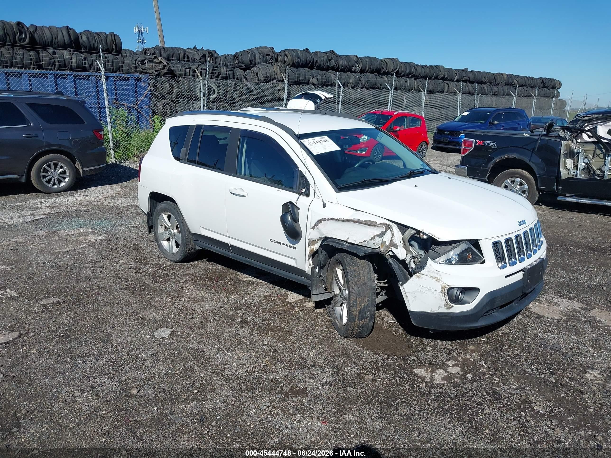 2014 Jeep Compass Sport White vin: 1C4NJDBB9ED721779
