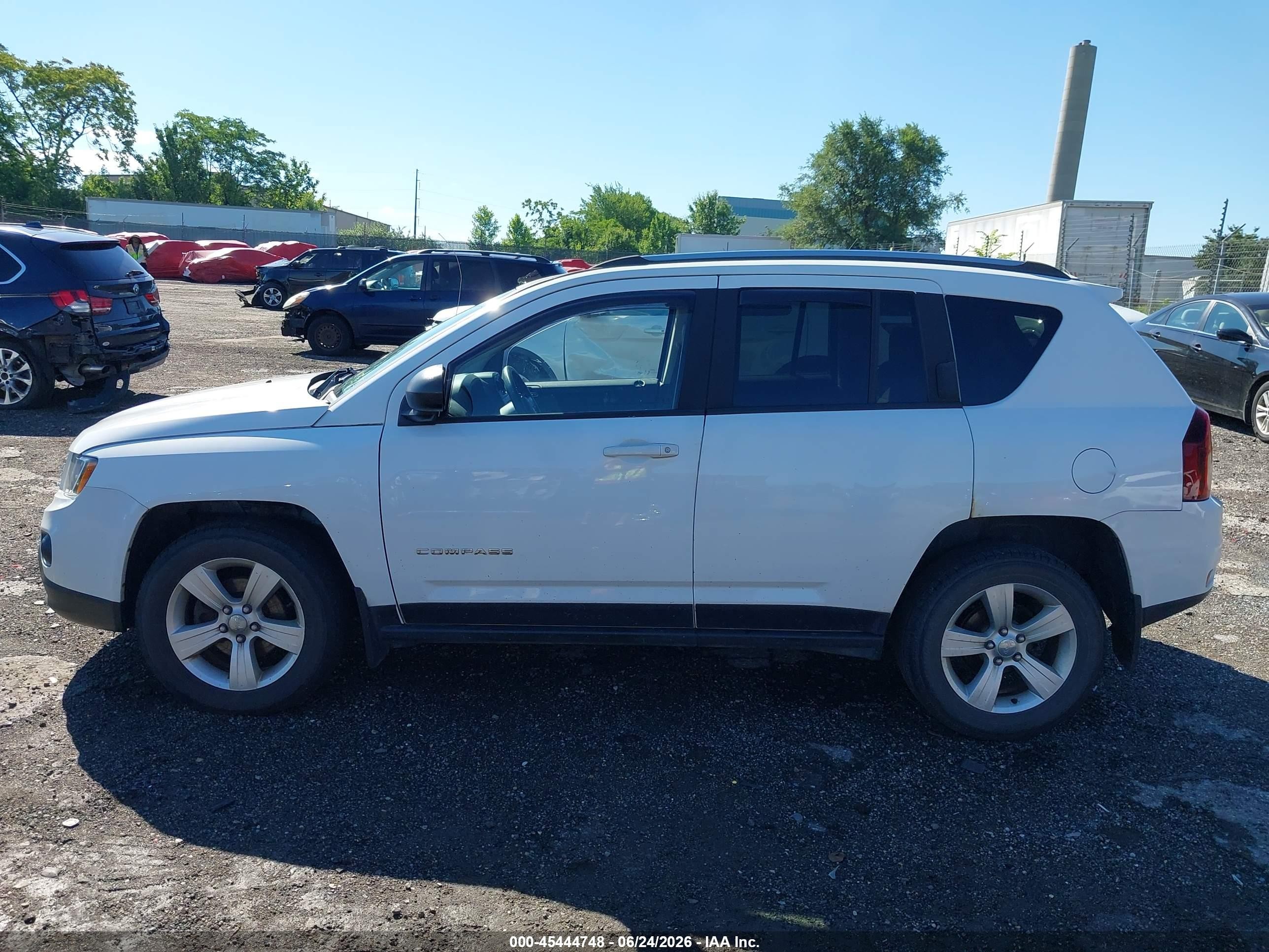 2014 Jeep Compass Sport White vin: 1C4NJDBB9ED721779