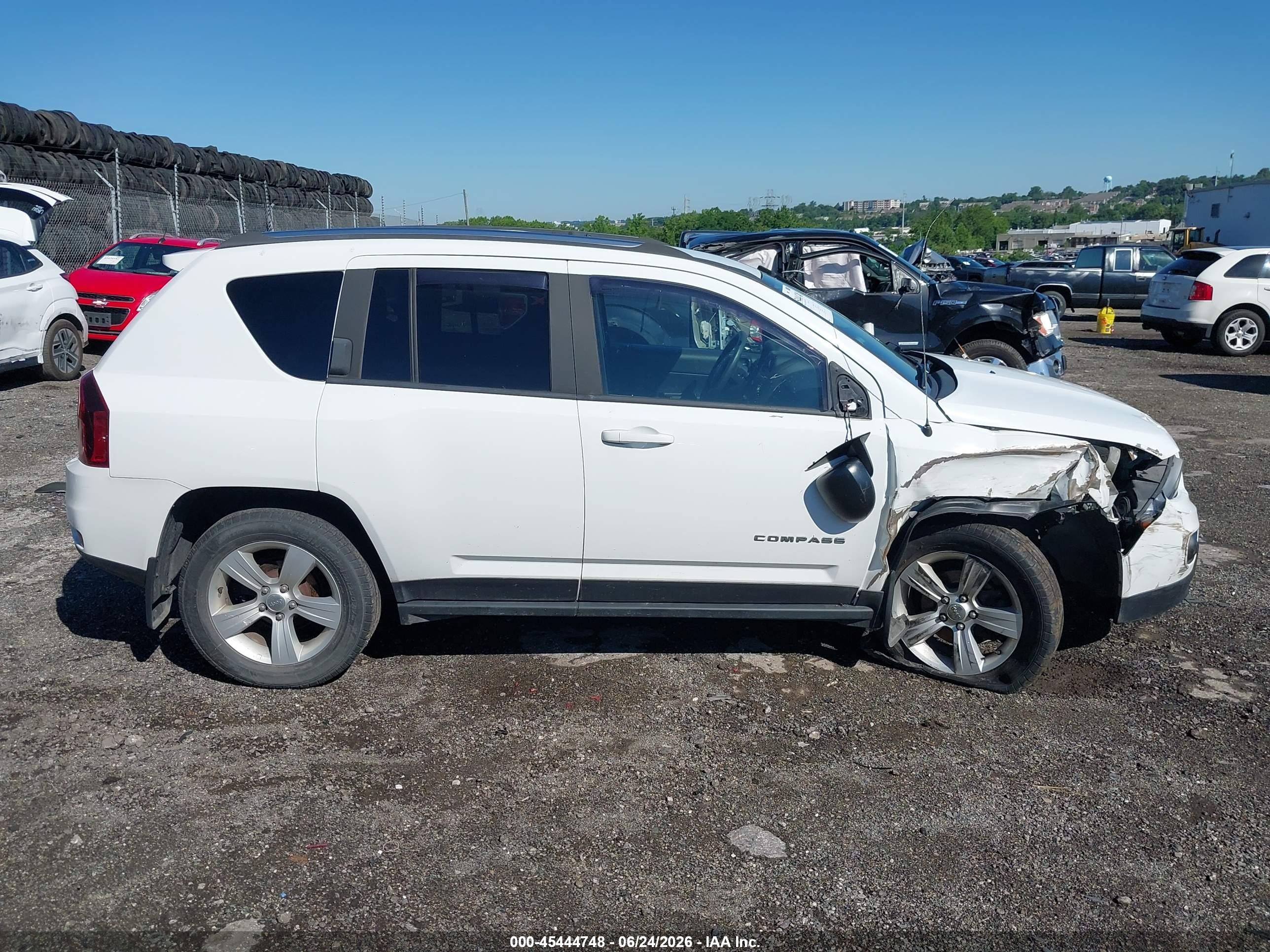 2014 Jeep Compass Sport White vin: 1C4NJDBB9ED721779