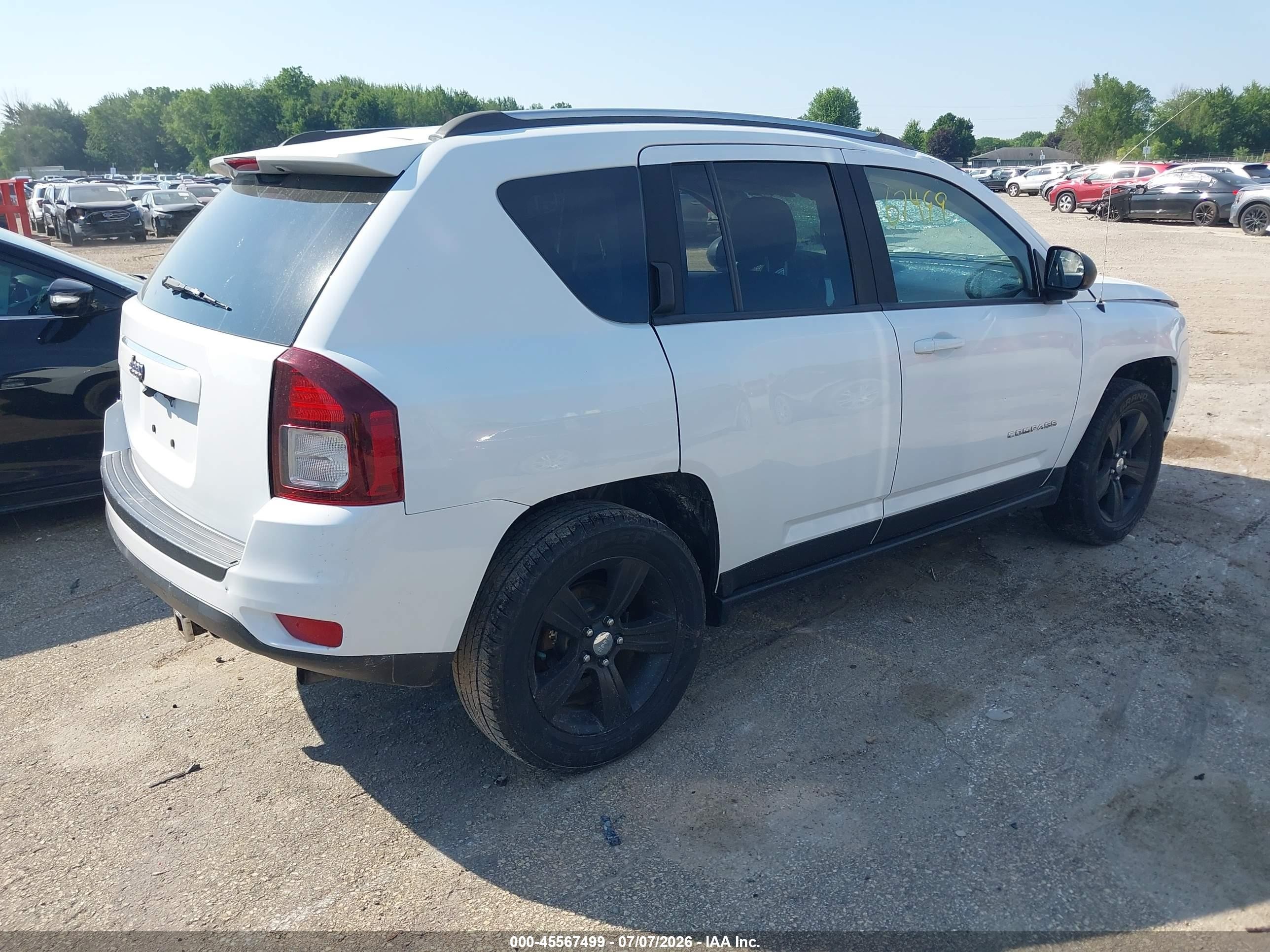 2015 Jeep Compass Sport White vin: 1C4NJDBB9FD225673