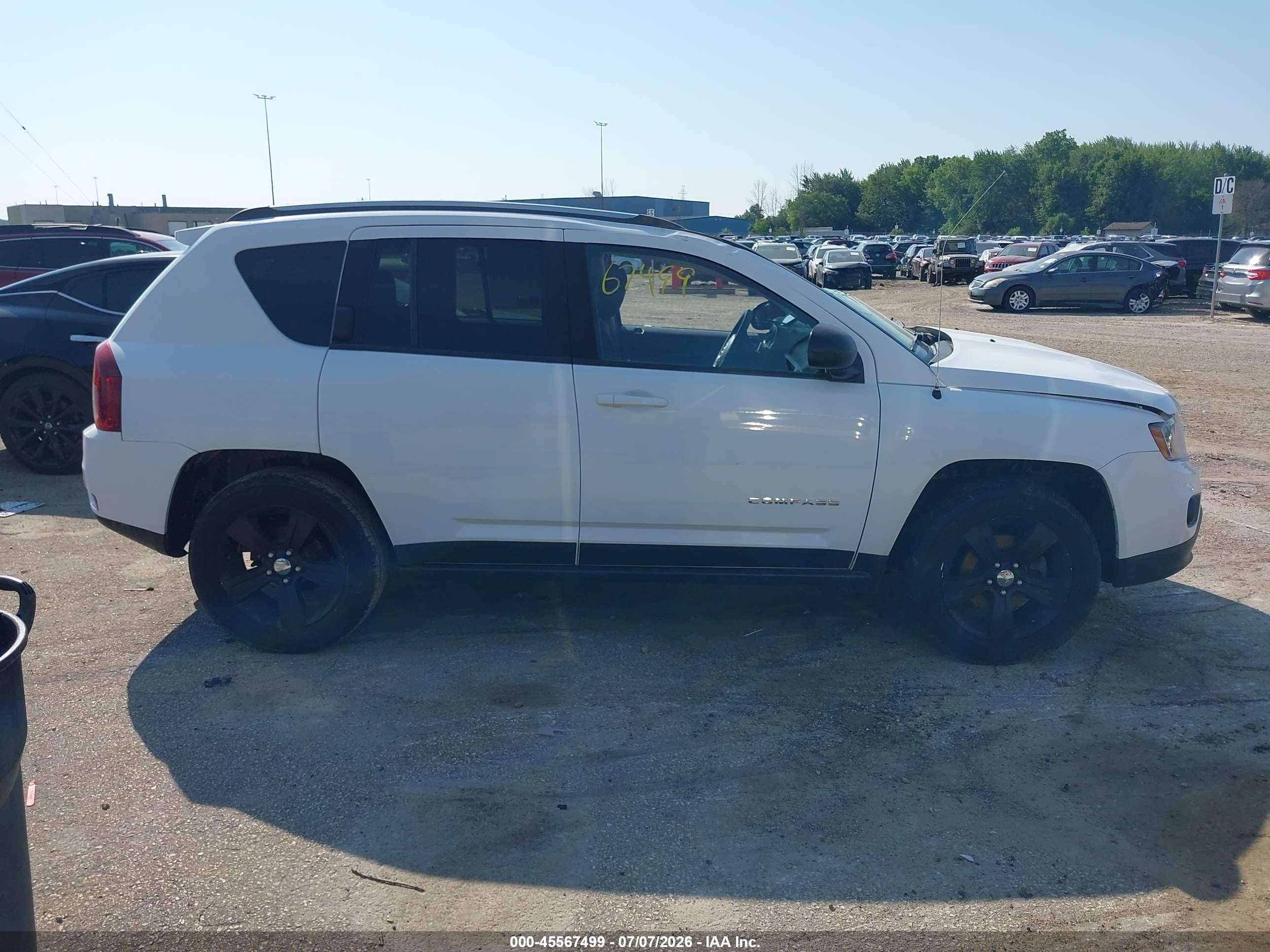 2015 Jeep Compass Sport White vin: 1C4NJDBB9FD225673