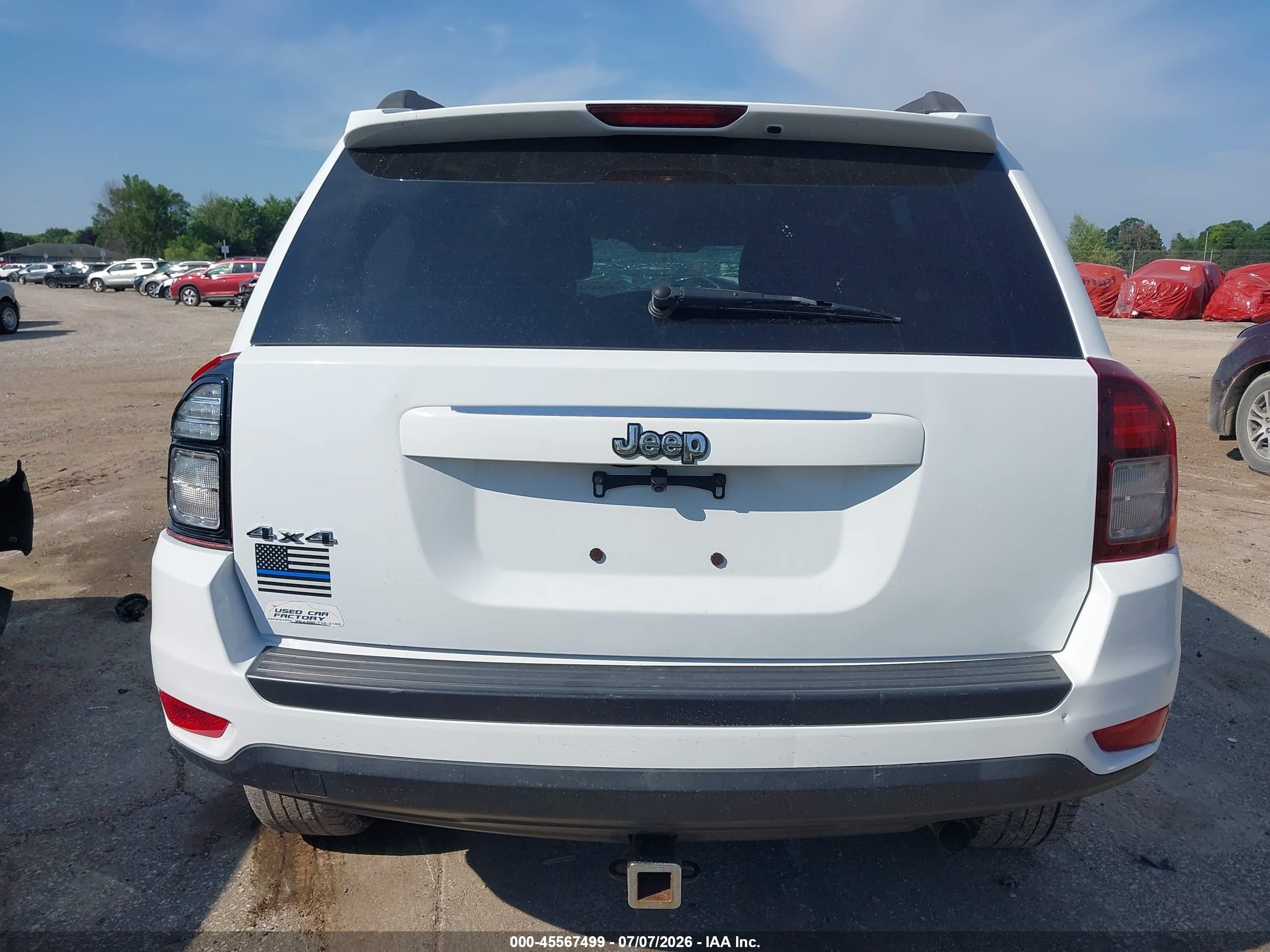 2015 Jeep Compass Sport White vin: 1C4NJDBB9FD225673