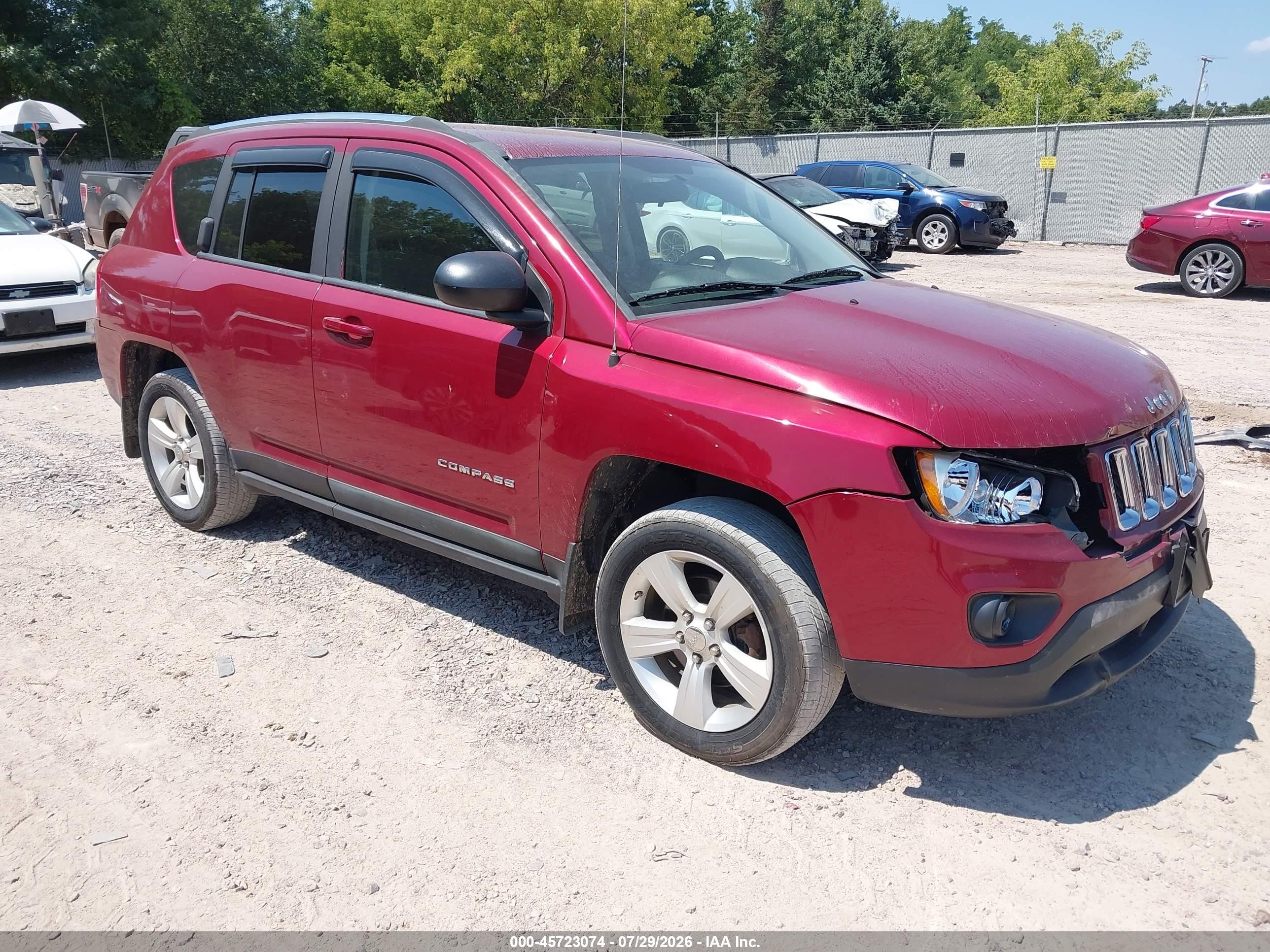 2012 Jeep Compass Sport Red vin: 1C4NJDBBXCD524844
