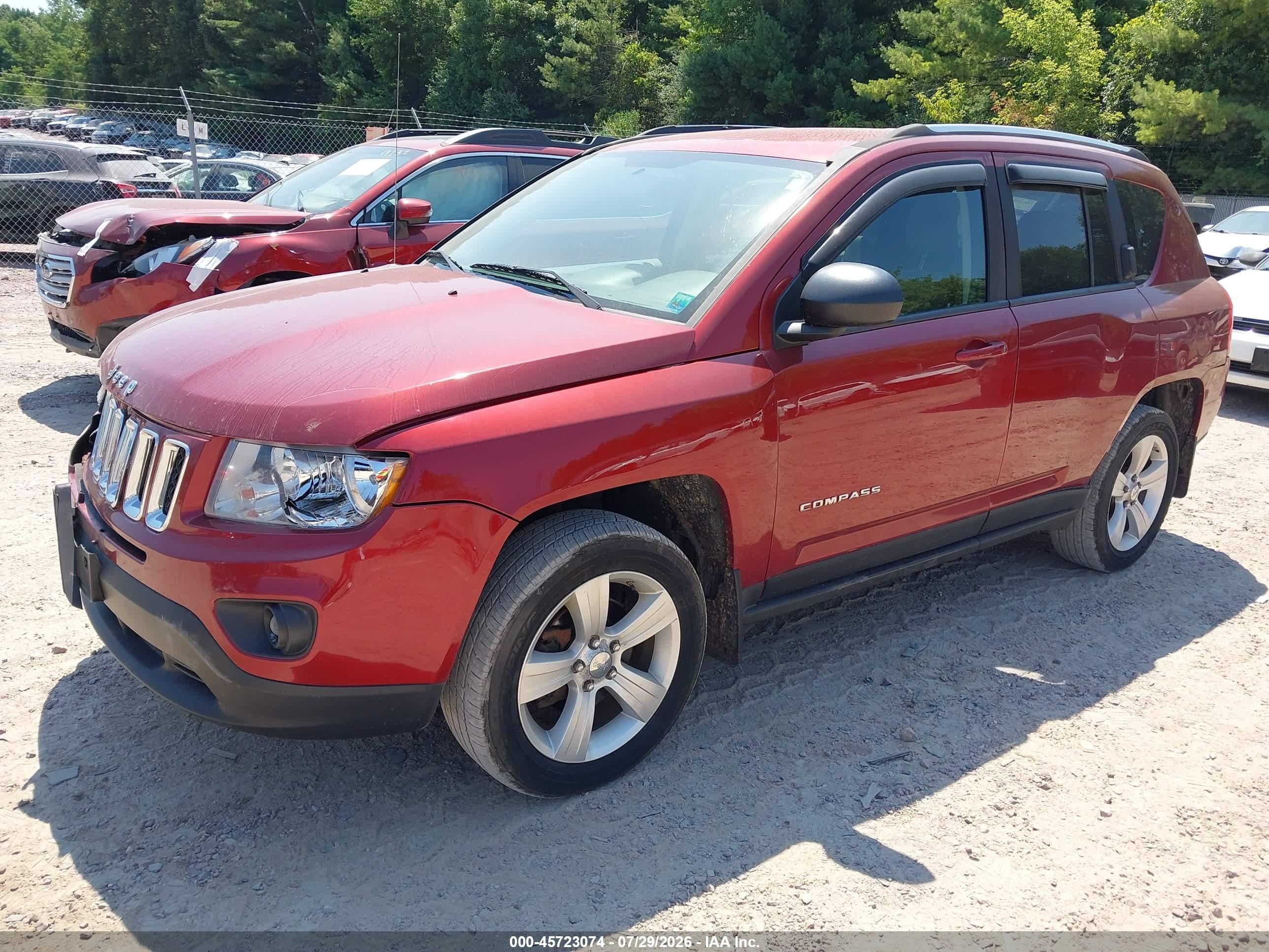 2012 Jeep Compass Sport Red vin: 1C4NJDBBXCD524844