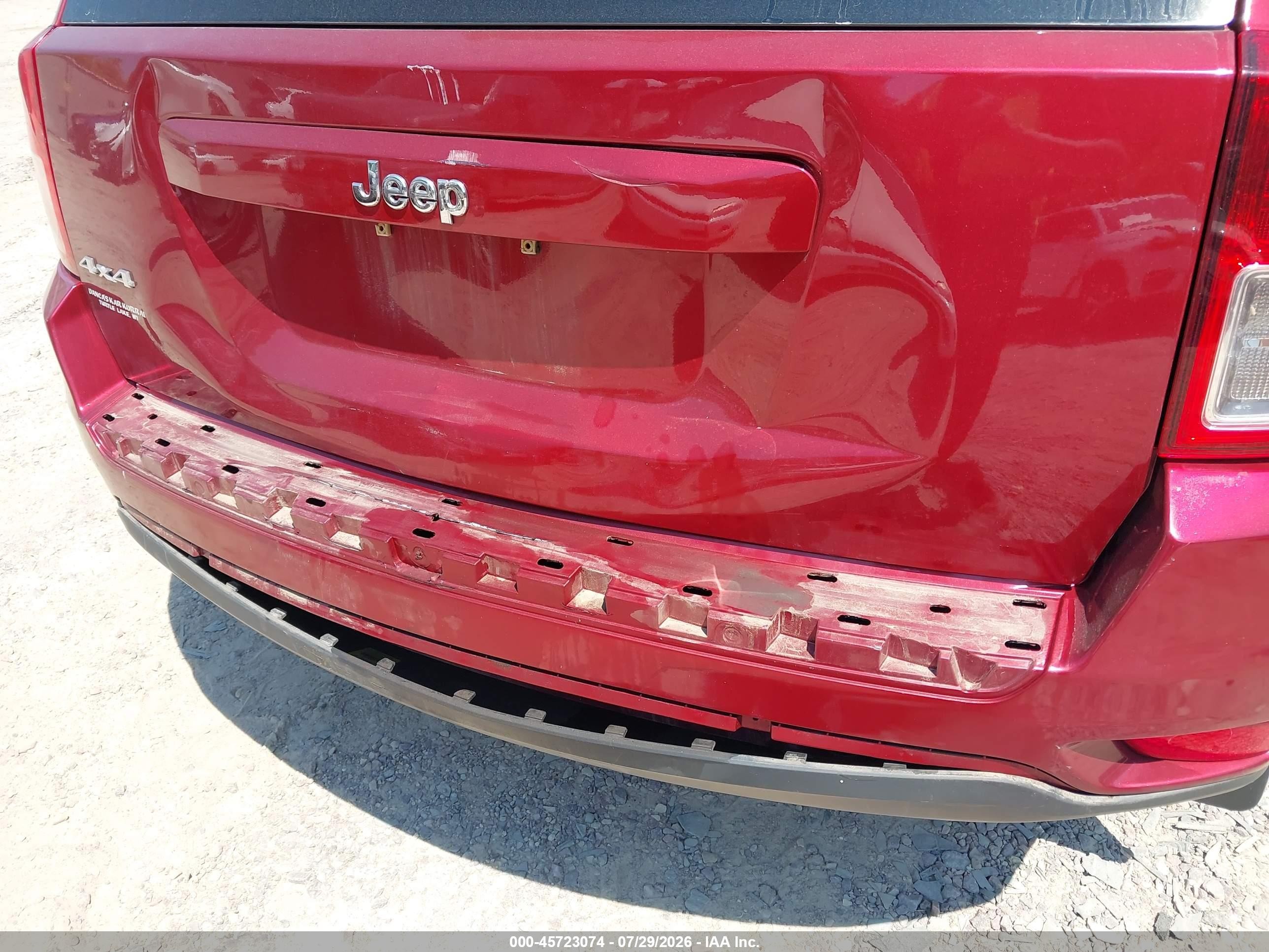 2012 Jeep Compass Sport Red vin: 1C4NJDBBXCD524844
