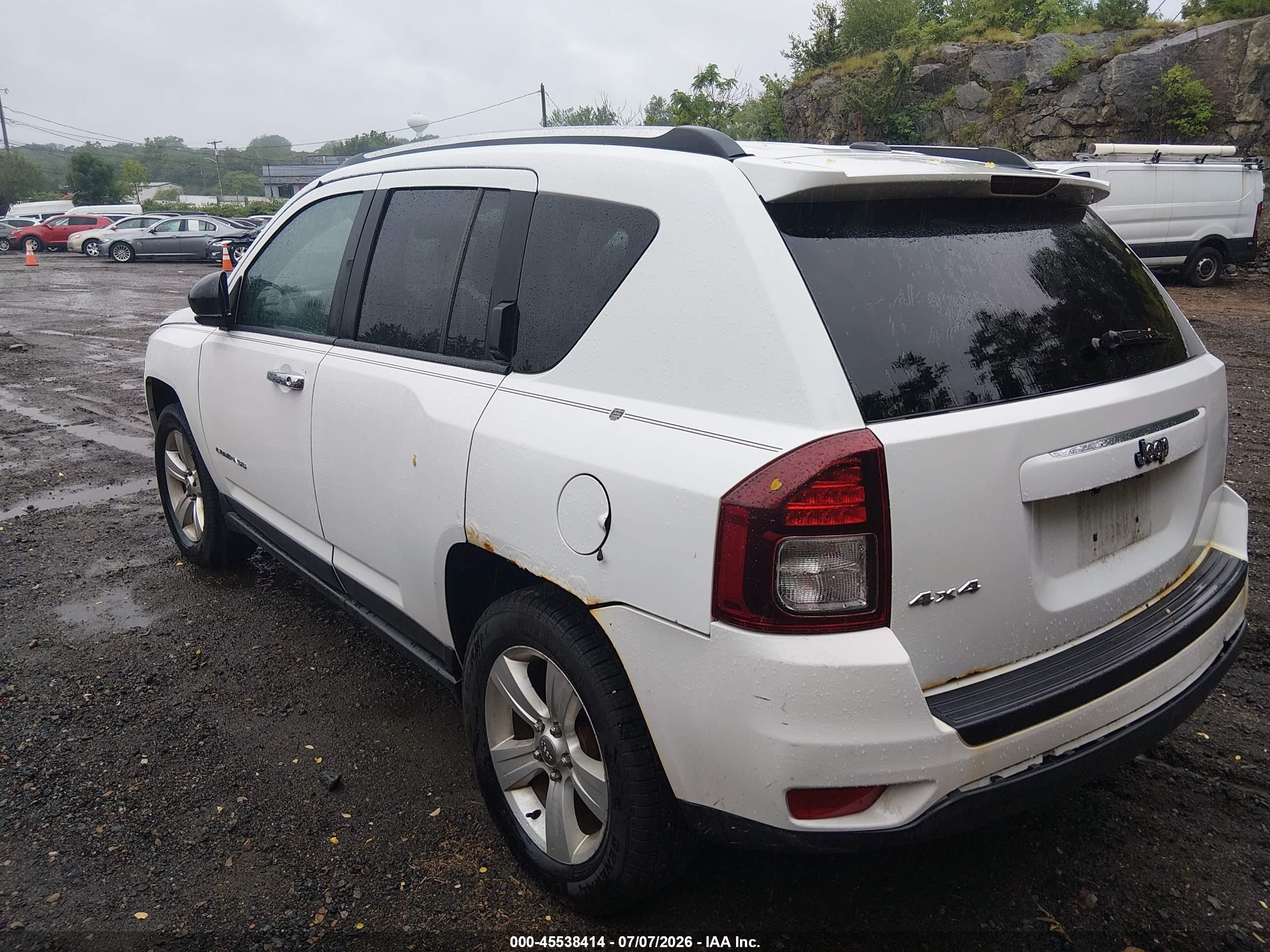 2014 Jeep Compass Sport White vin: 1C4NJDBBXED664900