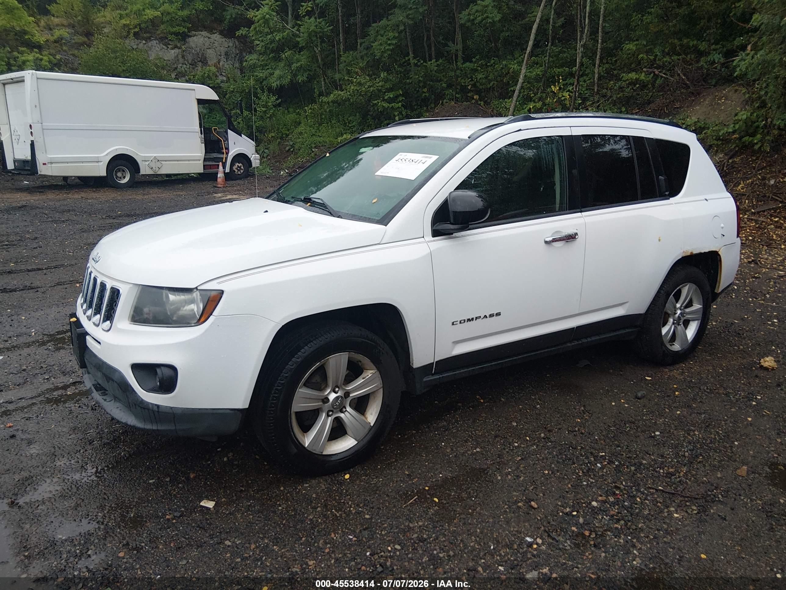 2014 Jeep Compass Sport White vin: 1C4NJDBBXED664900