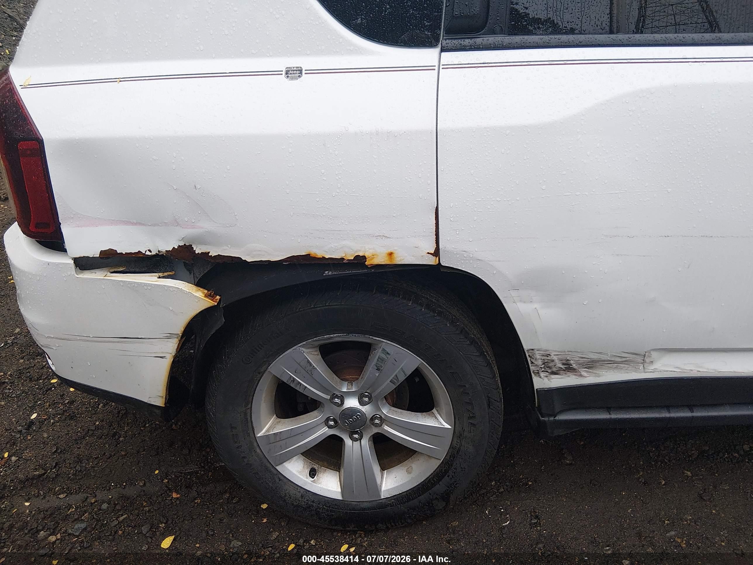 2014 Jeep Compass Sport White vin: 1C4NJDBBXED664900