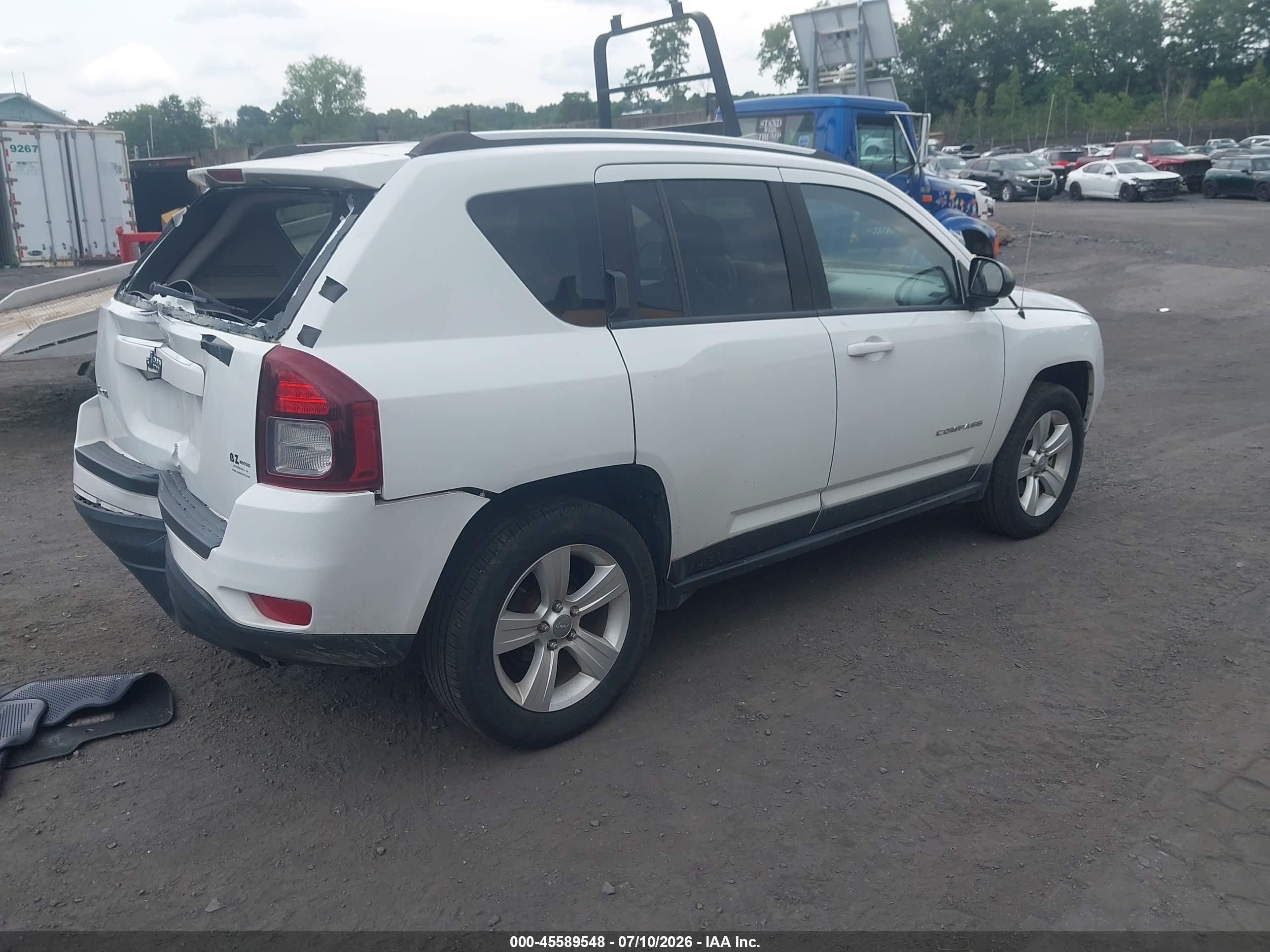 2014 Jeep Compass Sport White vin: 1C4NJDBBXED749123