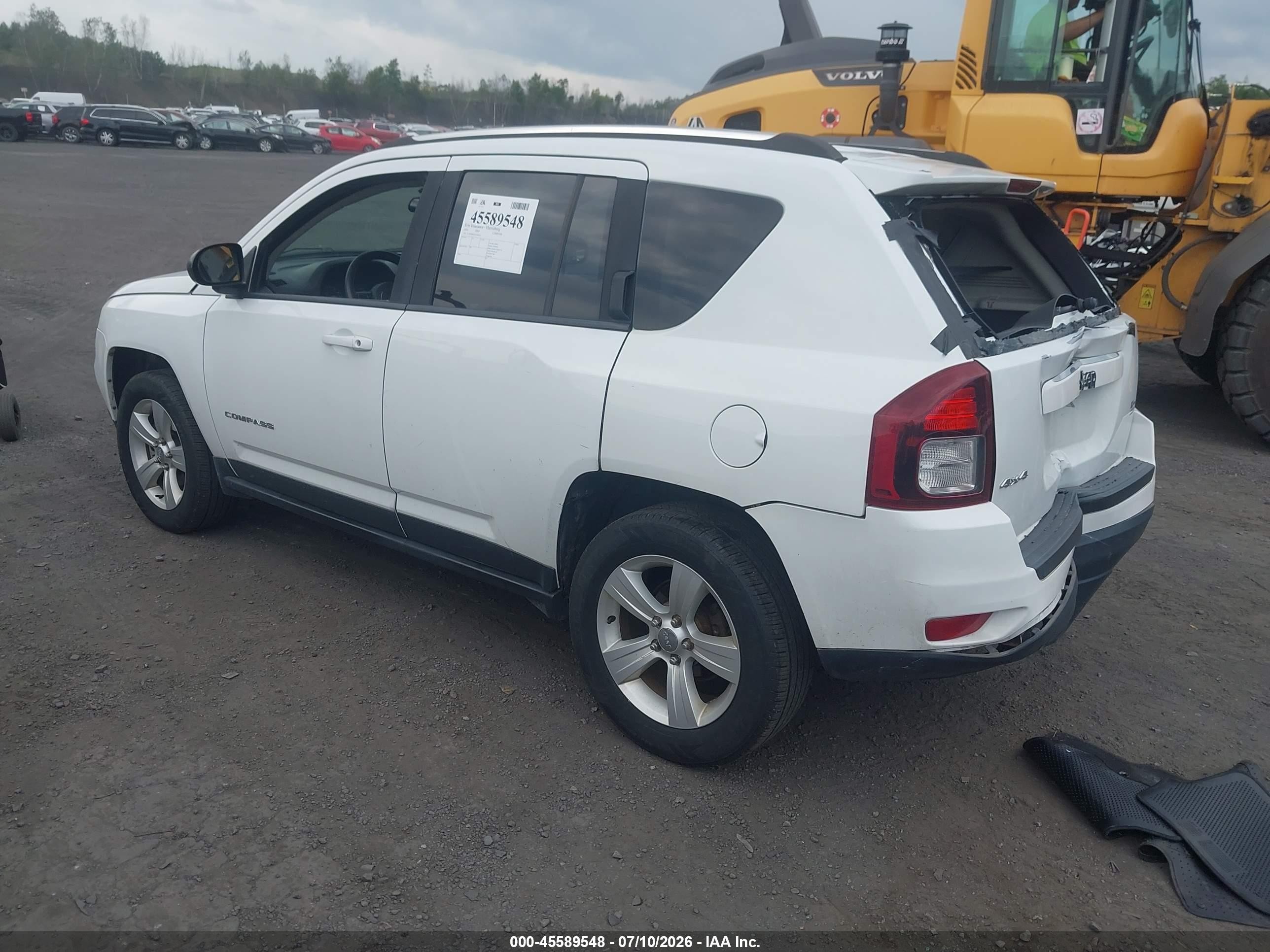 2014 Jeep Compass Sport White vin: 1C4NJDBBXED749123