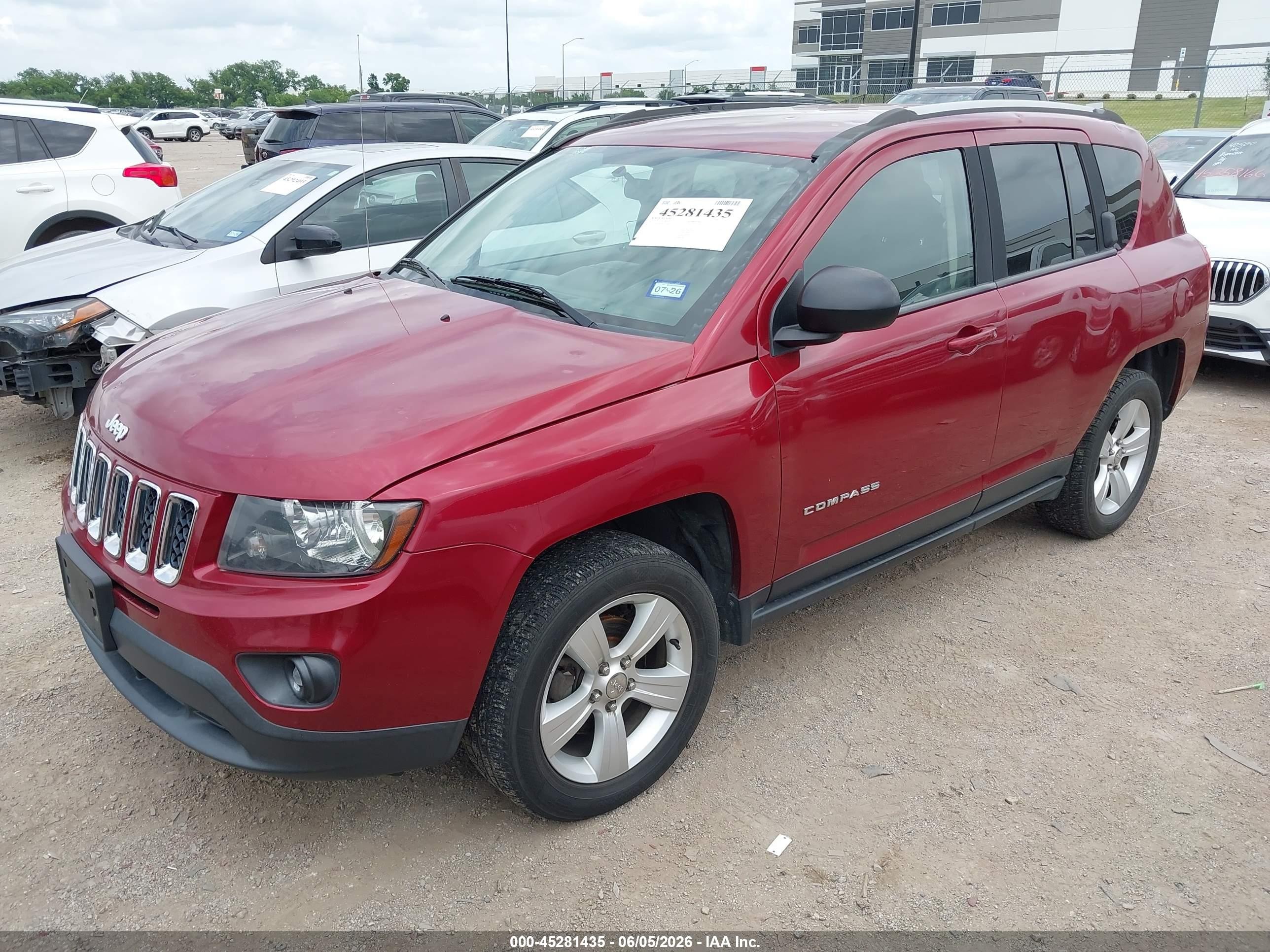 2015 Jeep Compass Sport Red vin: 1C4NJDBBXFD269052