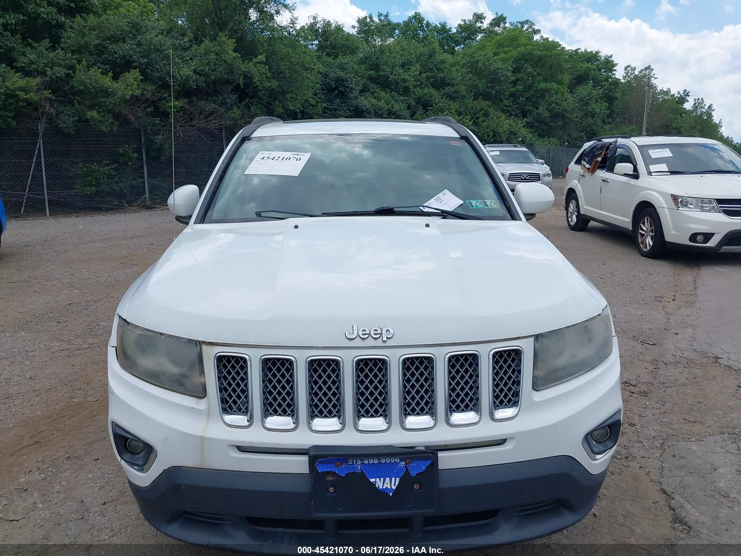 2014 Jeep Compass Limited White vin: 1C4NJDCB9ED579979