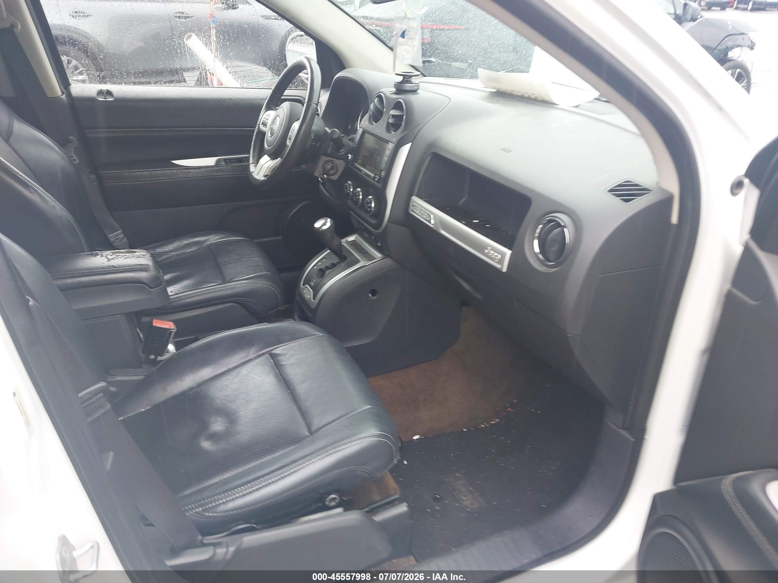 2014 Jeep Compass Limited White vin: 1C4NJDCBXED793072