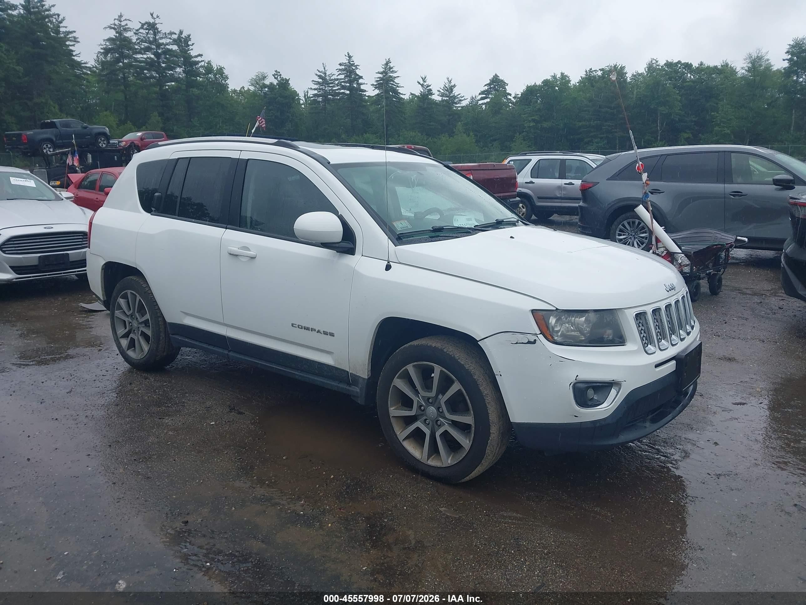 2014 Jeep Compass Limited White vin: 1C4NJDCBXED793072