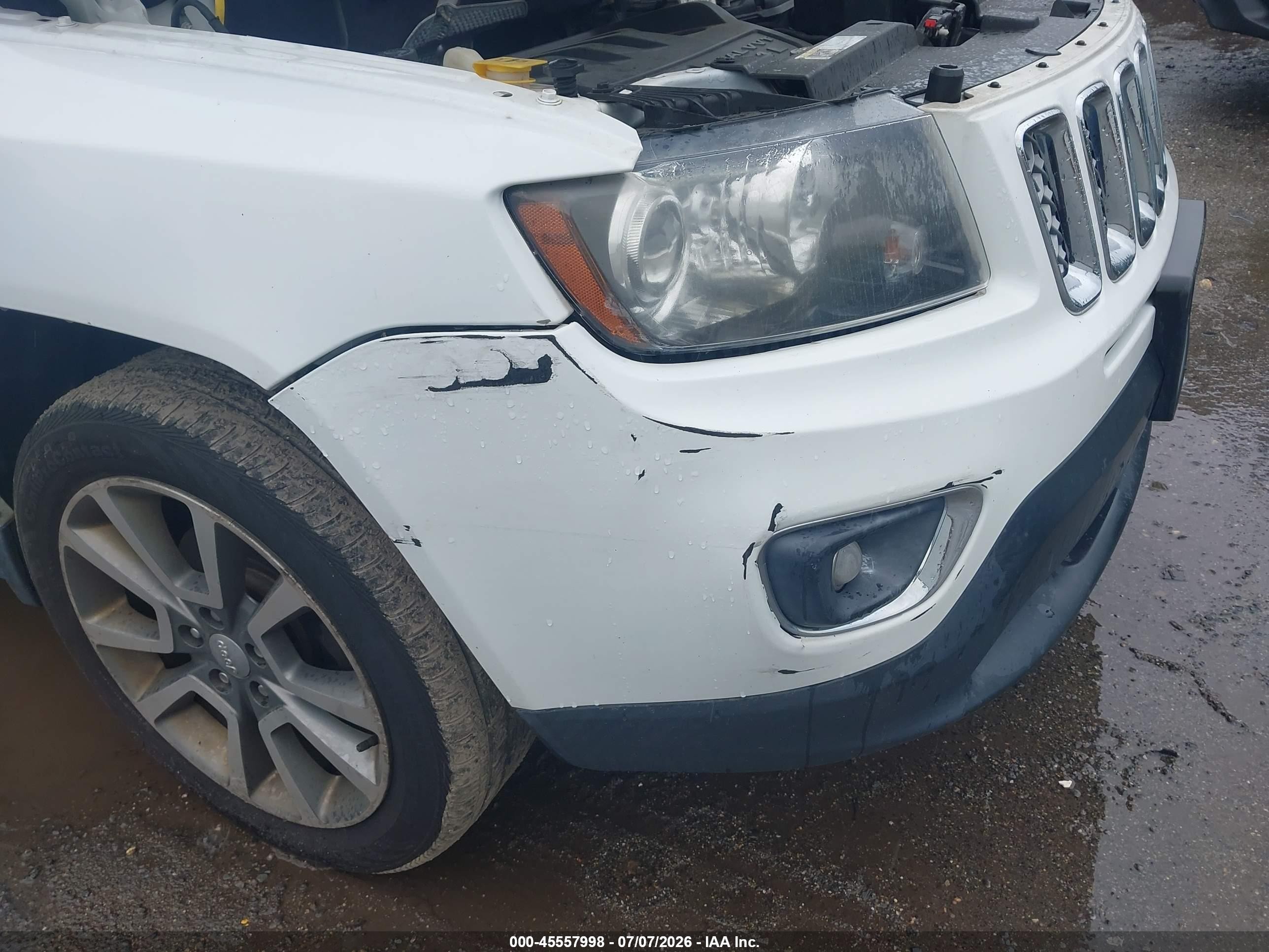 2014 Jeep Compass Limited White vin: 1C4NJDCBXED793072